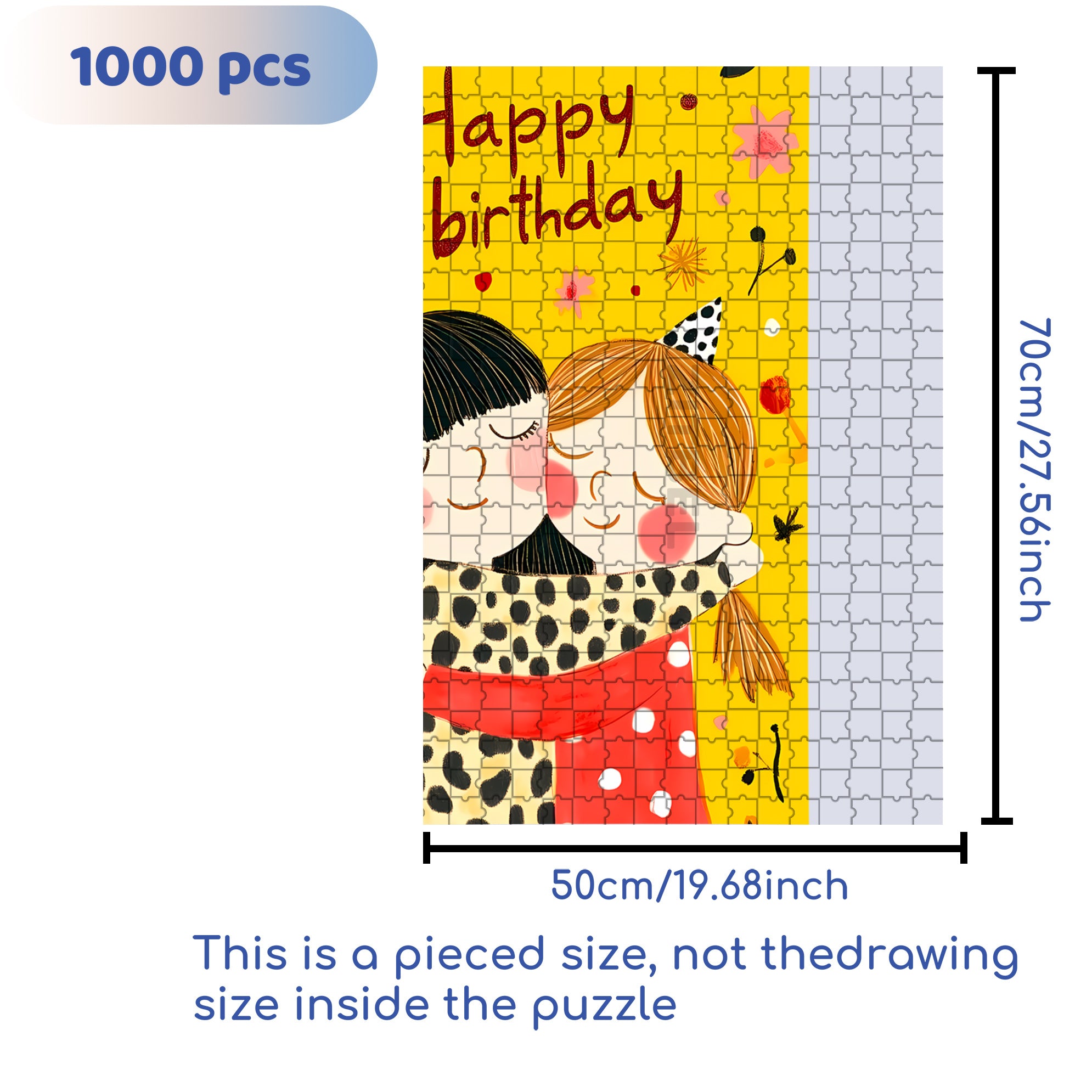 Birthday 500pcs/1000pcs Jigsaw Puzzle, Scratch-Resistant, Interactive Family Game & Brain-Boosting DIY Decor, Perfect for Halloween, Christmas & New Year Gifts, Family Puzzle Game
