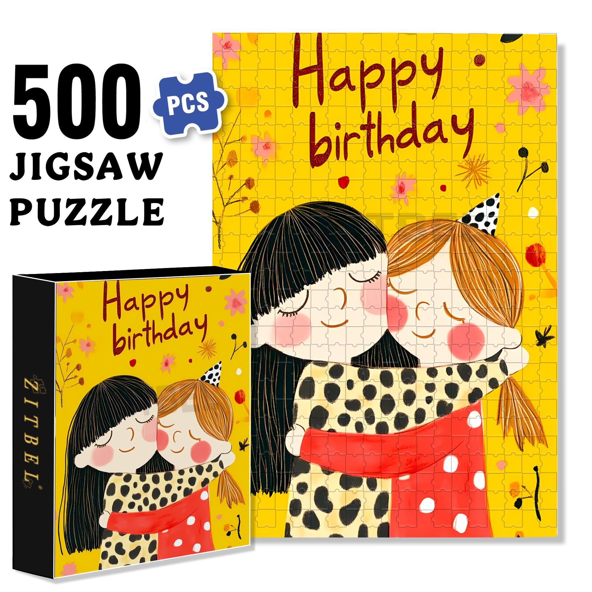 Birthday 500pcs/1000pcs Jigsaw Puzzle, Scratch-Resistant, Interactive Family Game & Brain-Boosting DIY Decor, Perfect for Halloween, Christmas & New Year Gifts, Family Puzzle Game
