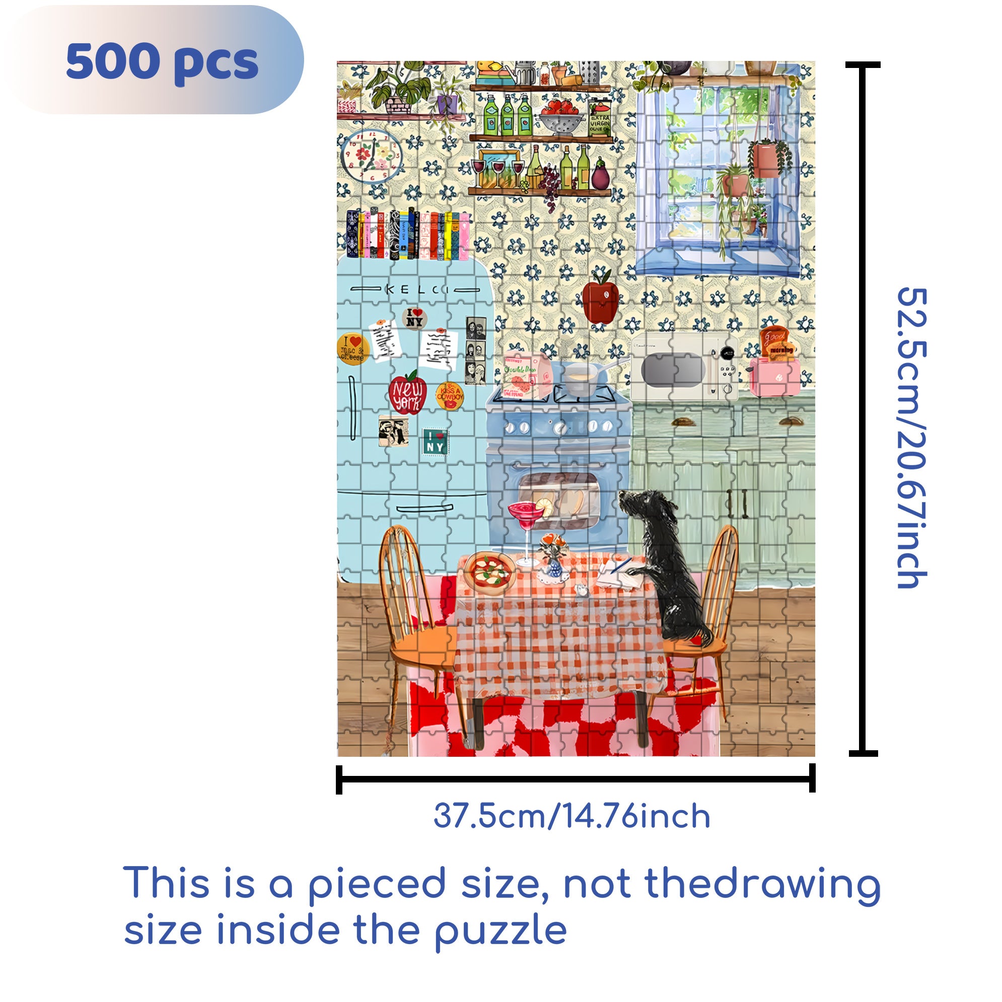 Black Puppy 500pcs/1000pcs Jigsaw Puzzle, Scratch-Resistant, Interactive Family Game & Brain-Boosting DIY Decor, Perfect for Halloween, Christmas & New Year Gifts, Family Puzzle Game