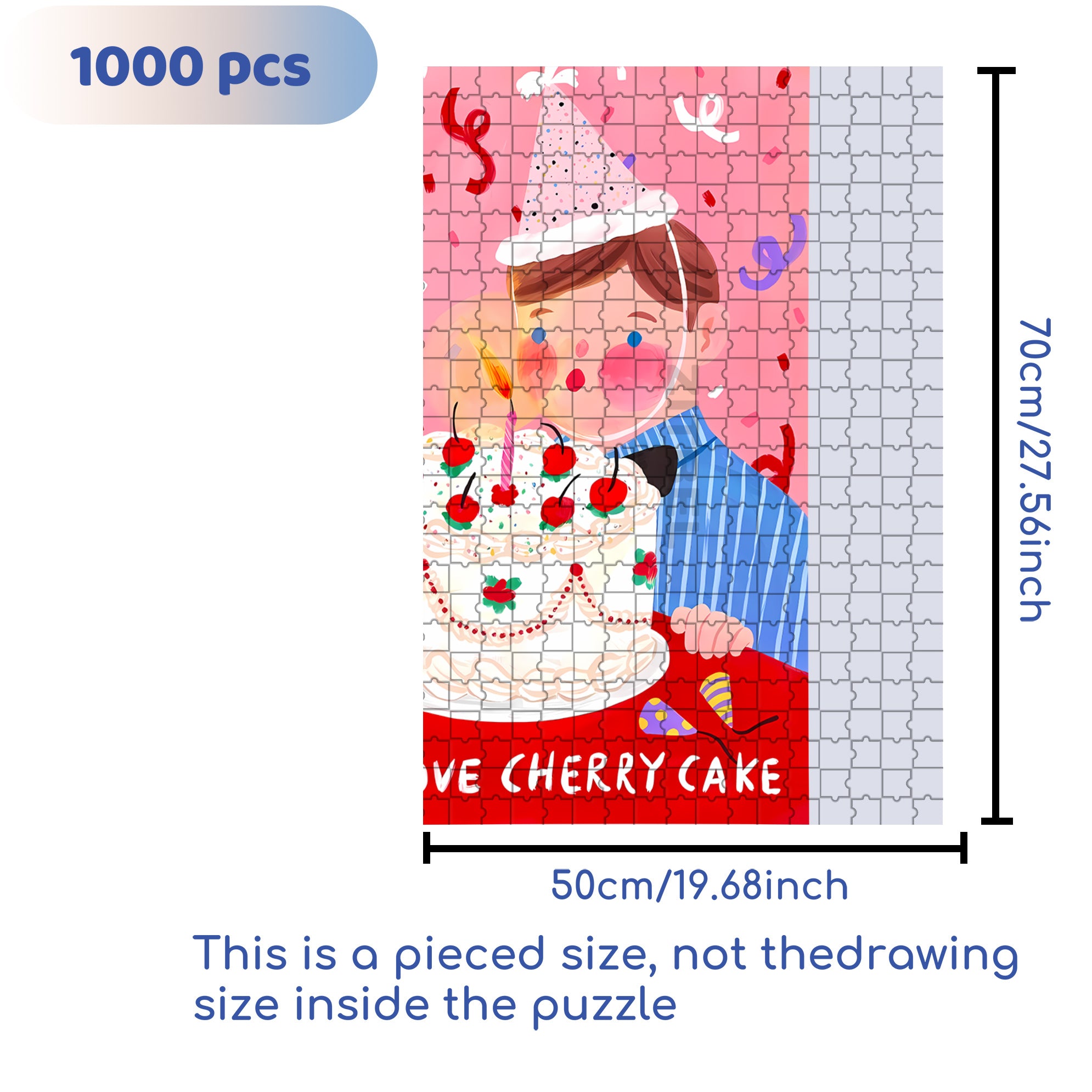 Blow Out Candles 500pcs/1000pcs Jigsaw Puzzle, Scratch-Resistant, Interactive Family Game & Brain-Boosting DIY Decor, Perfect for Halloween, Christmas & New Year Gifts, Family Puzzle Game