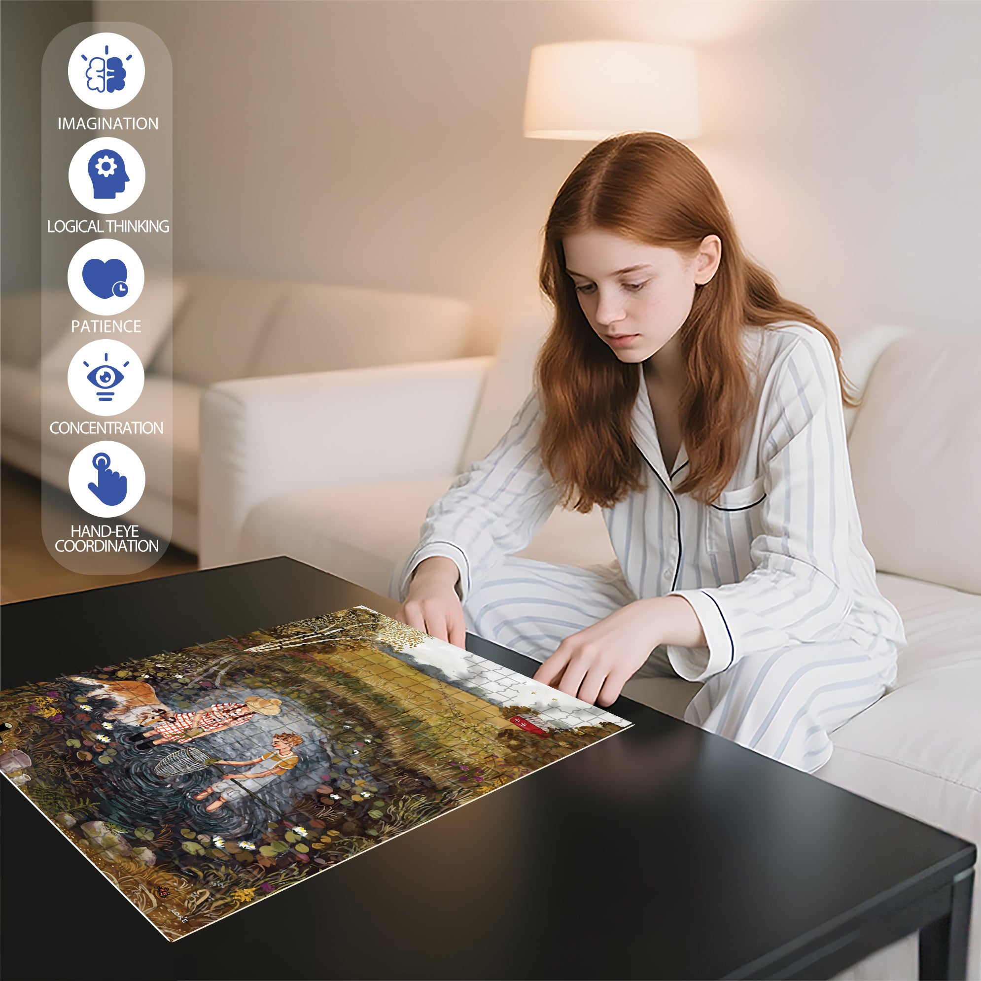 Catch Frogs 500pcs/1000pcs Jigsaw Puzzle, Scratch-Resistant, Interactive Family Game & Brain-Boosting DIY Decor, Perfect for Halloween, Christmas & New Year Gifts, Family Puzzle Game