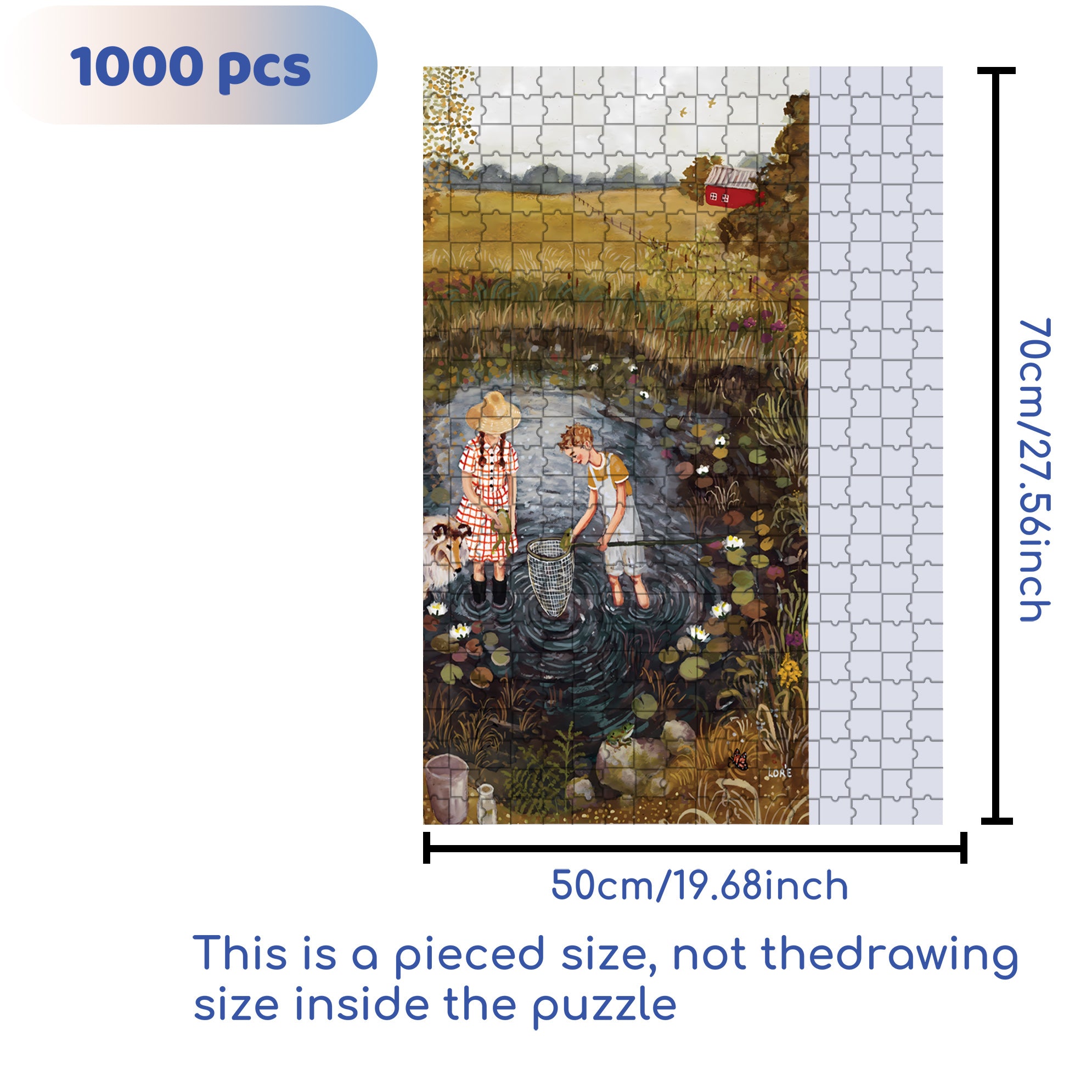Catch Frogs 500pcs/1000pcs Jigsaw Puzzle, Scratch-Resistant, Interactive Family Game & Brain-Boosting DIY Decor, Perfect for Halloween, Christmas & New Year Gifts, Family Puzzle Game