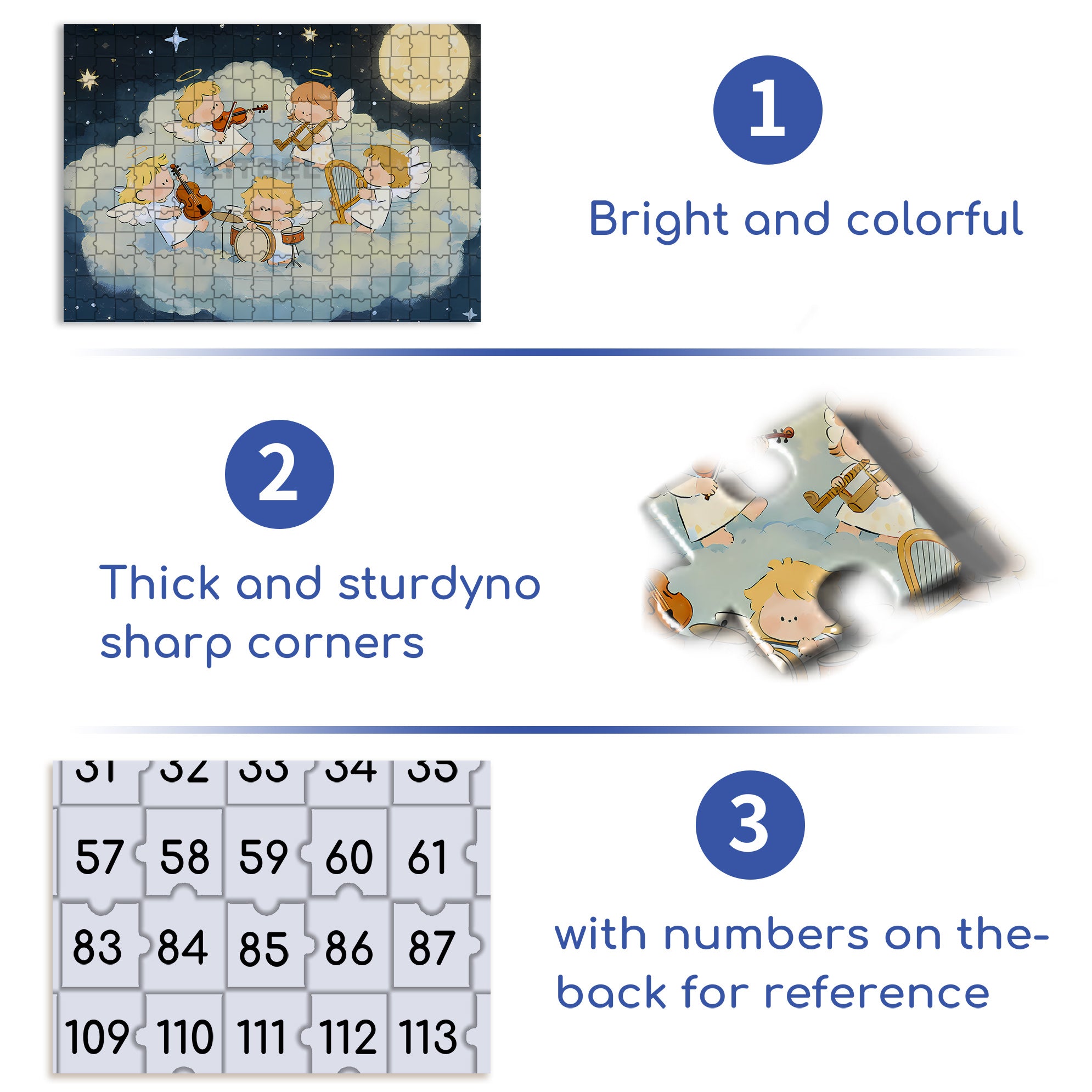 Cherubs 500pcs/1000pcs Jigsaw Puzzle, Scratch-Resistant, Interactive Family Game & Brain-Boosting DIY Decor, Perfect for Halloween, Christmas & New Year Gifts, Family Puzzle Game