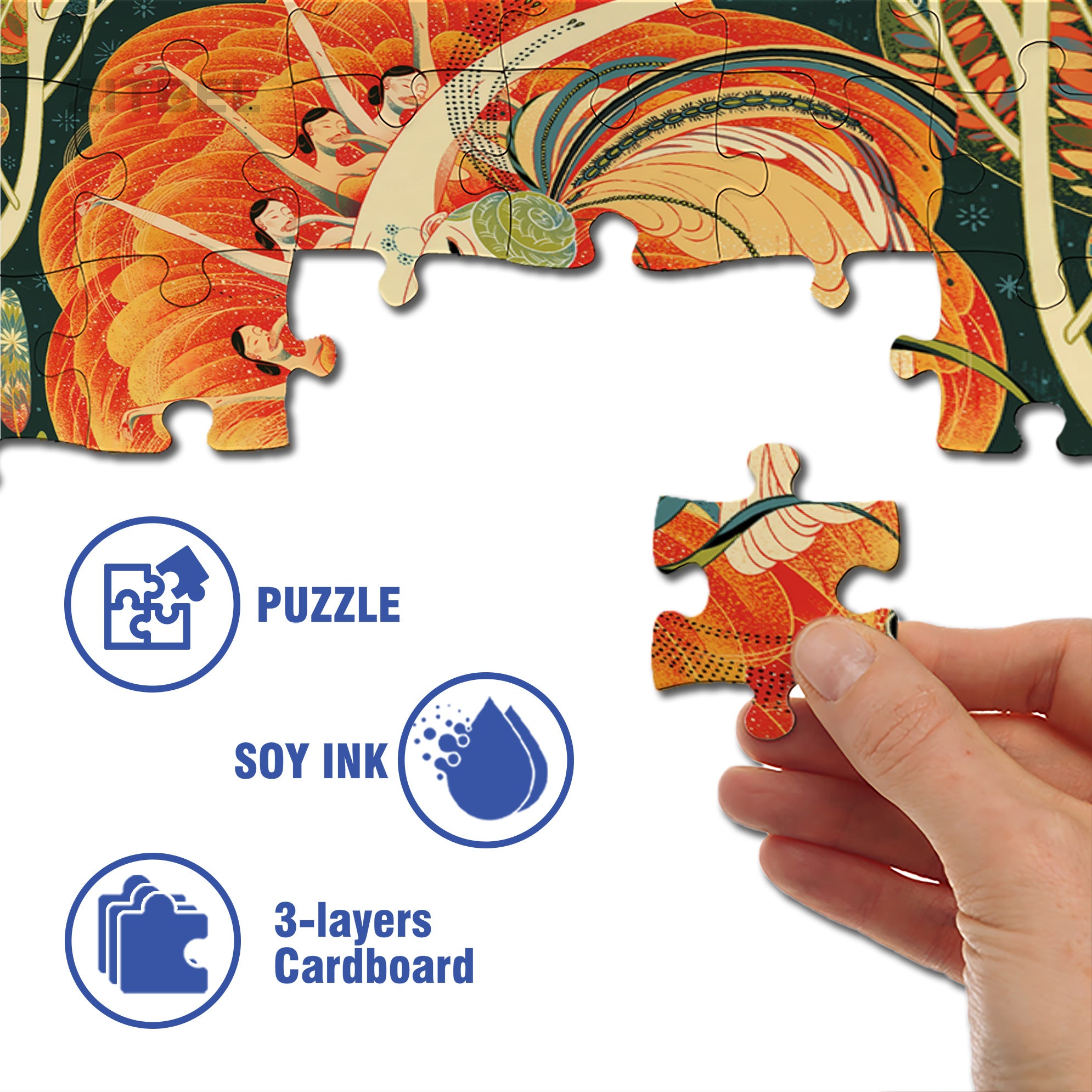 Dancing Girl 500pcs/1000pcs Jigsaw Puzzle, Scratch-Resistant, Interactive Family Game & Brain-Boosting DIY Decor, Perfect for Halloween, Christmas & New Year Gifts, Family Puzzle Game