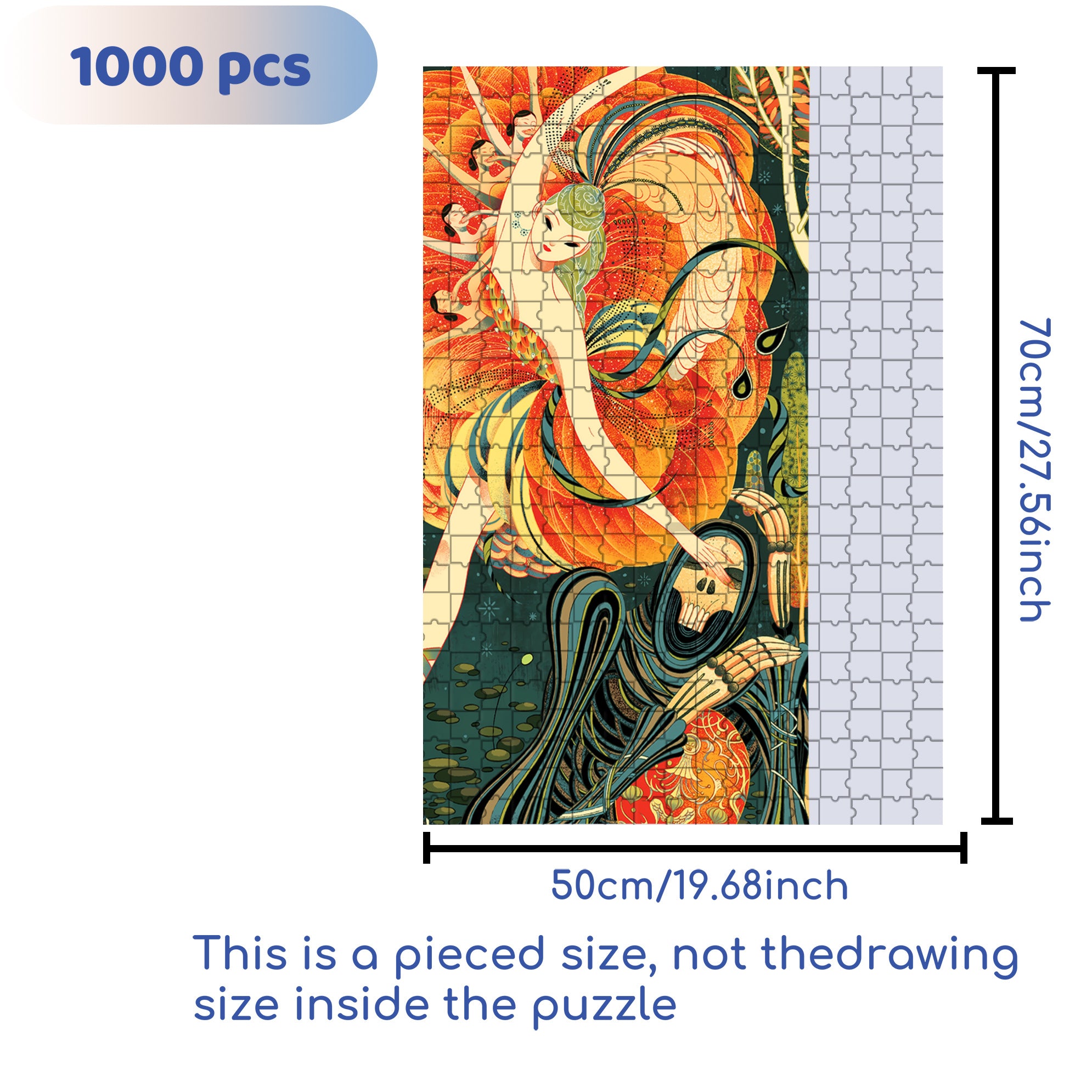 Dancing Girl 500pcs/1000pcs Jigsaw Puzzle, Scratch-Resistant, Interactive Family Game & Brain-Boosting DIY Decor, Perfect for Halloween, Christmas & New Year Gifts, Family Puzzle Game