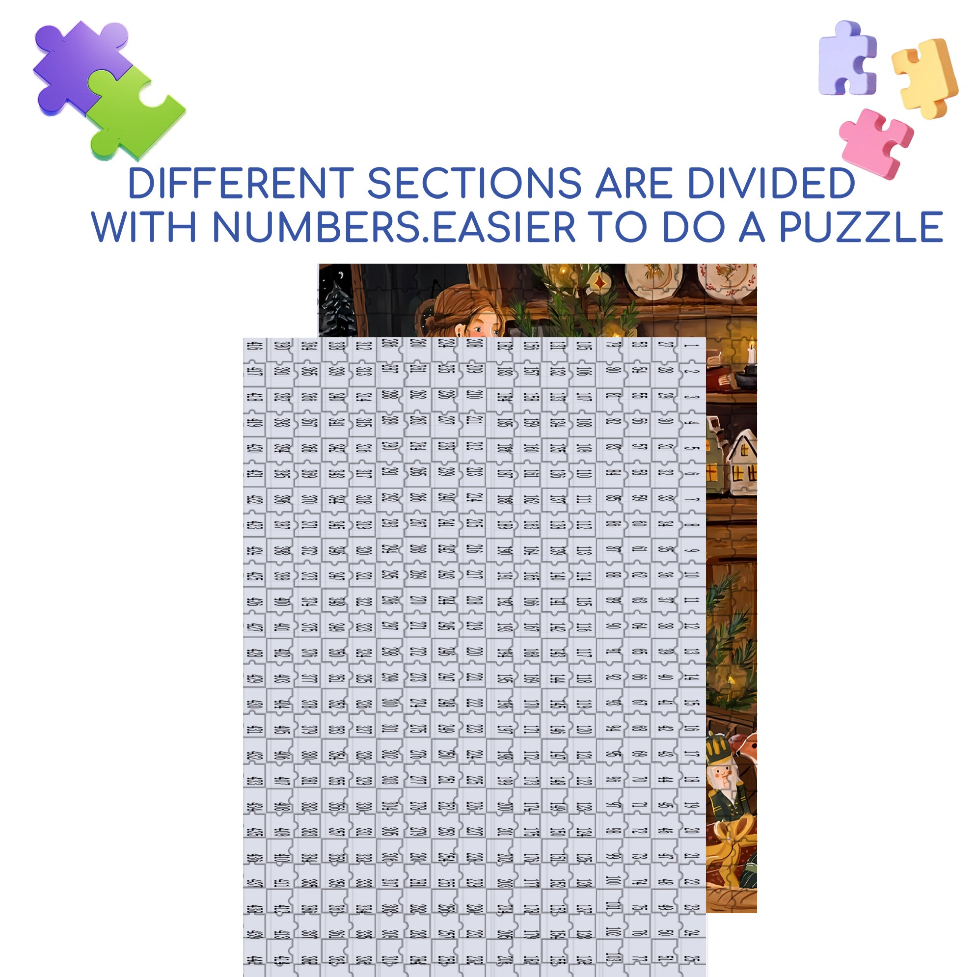 Decorate With Care 500pcs/1000pcs Jigsaw Puzzle, Scratch-Resistant, Interactive Family Game & Brain-Boosting DIY Decor, Perfect for Halloween, Christmas & New Year Gifts, Family Puzzle Game