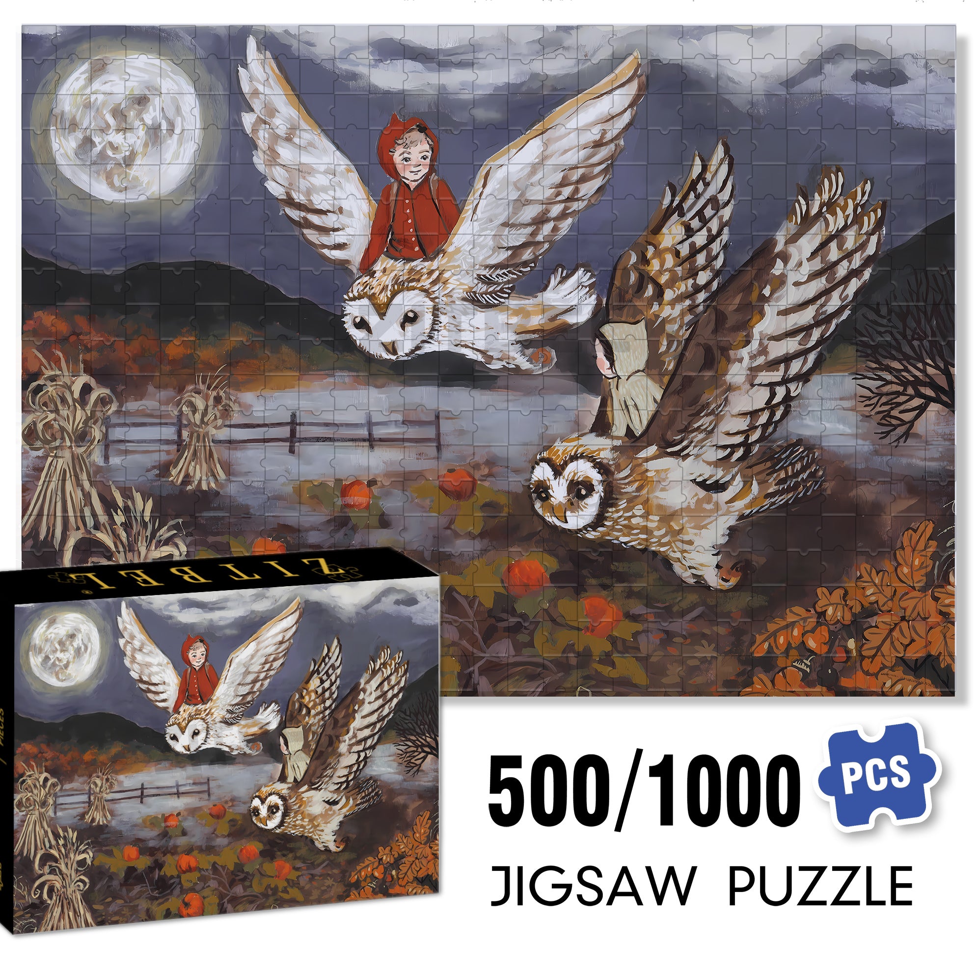Dreamworld 500pcs/1000pcs Jigsaw Puzzle, Scratch-Resistant, Interactive Family Game & Brain-Boosting DIY Decor, Perfect for Halloween, Christmas & New Year Gifts, Family Puzzle Game