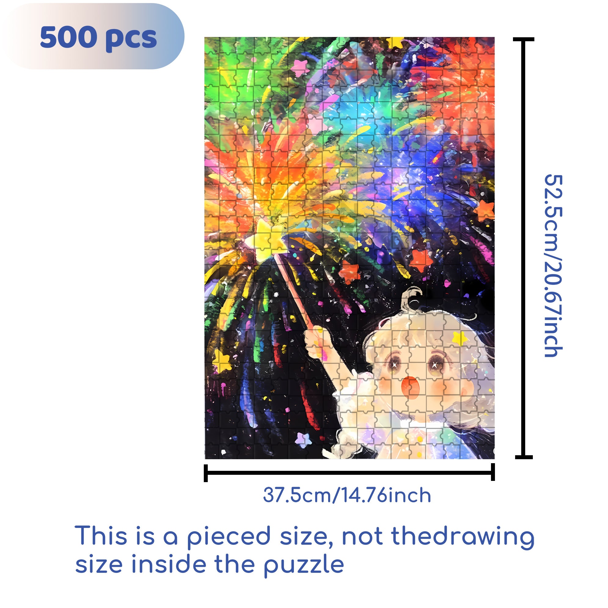 Fairy Stick 500pcs/1000pcs Jigsaw Puzzle, Scratch-Resistant, Interactive Family Game & Brain-Boosting DIY Decor, Perfect for Halloween, Christmas & New Year Gifts, Family Puzzle Game