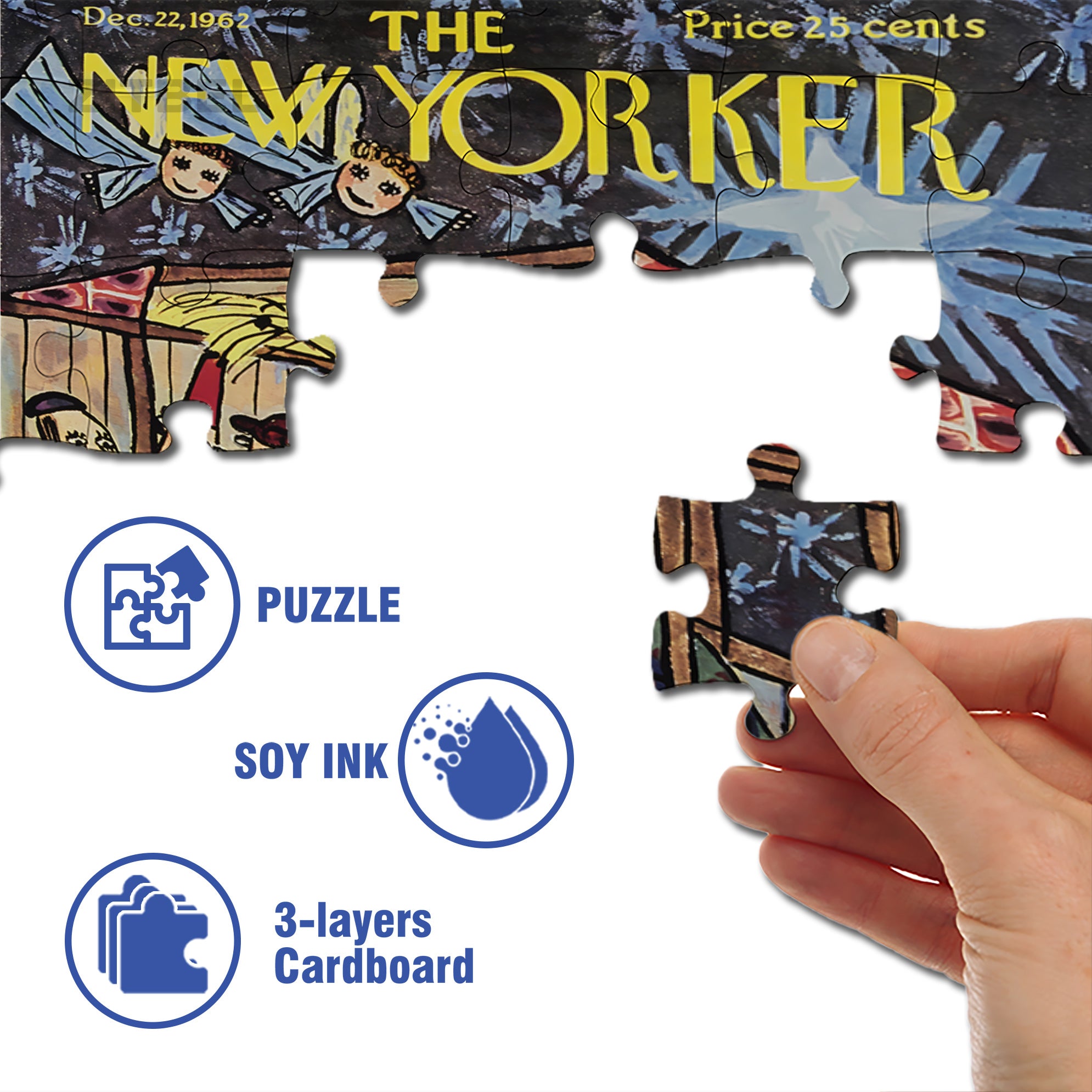 First Noel 500pcs/1000pcs Jigsaw Puzzle, Scratch-Resistant, Interactive Family Game & Brain-Boosting DIY Decor, Perfect for Halloween, Christmas & New Year Gifts, Family Puzzle Game
