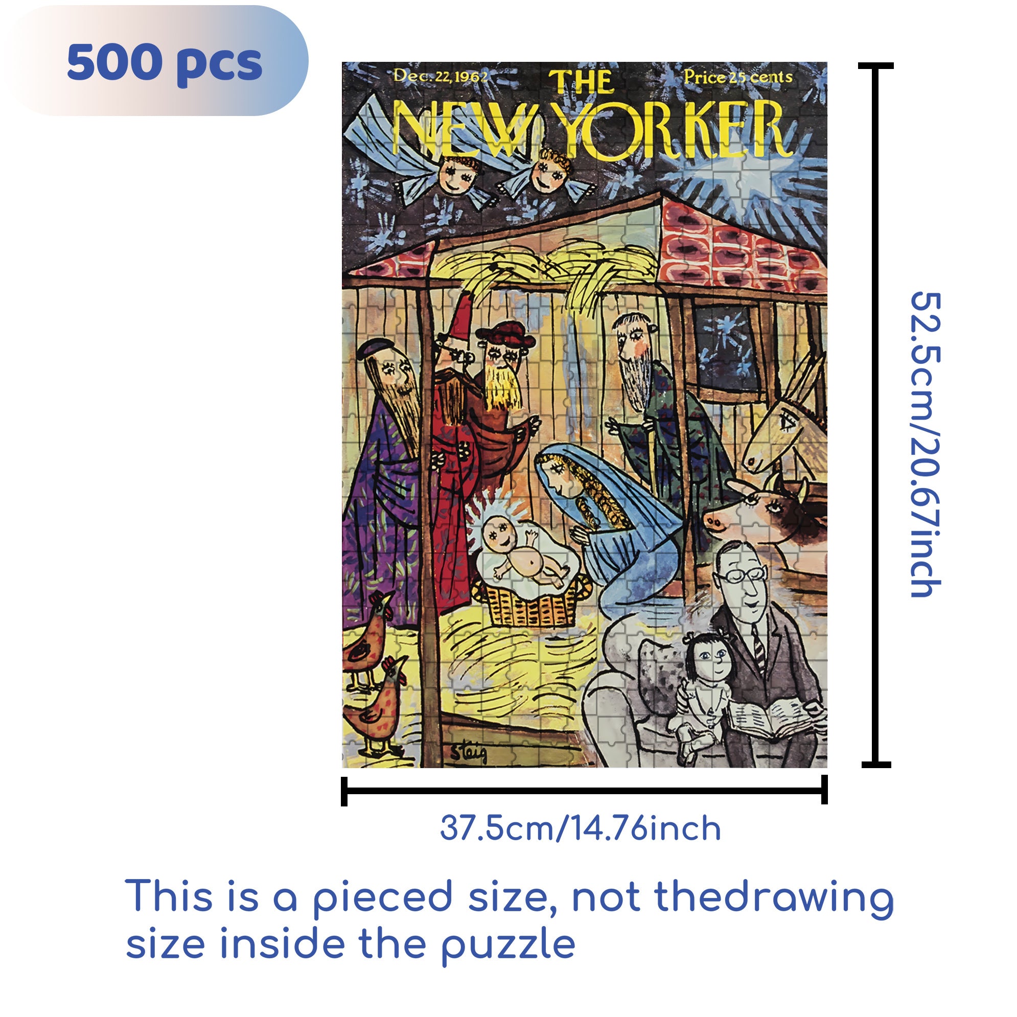 First Noel 500pcs/1000pcs Jigsaw Puzzle, Scratch-Resistant, Interactive Family Game & Brain-Boosting DIY Decor, Perfect for Halloween, Christmas & New Year Gifts, Family Puzzle Game