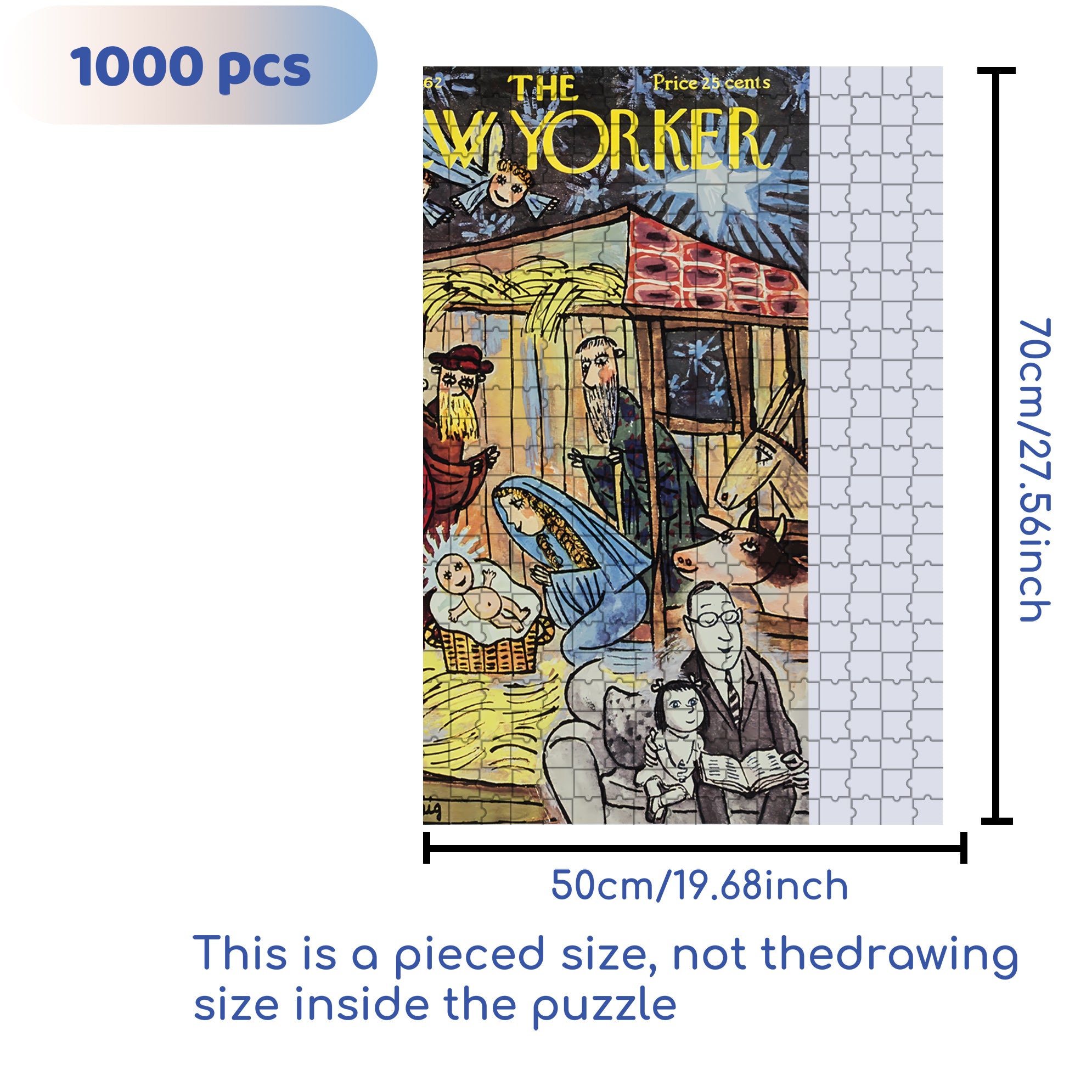 First Noel 500pcs/1000pcs Jigsaw Puzzle, Scratch-Resistant, Interactive Family Game & Brain-Boosting DIY Decor, Perfect for Halloween, Christmas & New Year Gifts, Family Puzzle Game