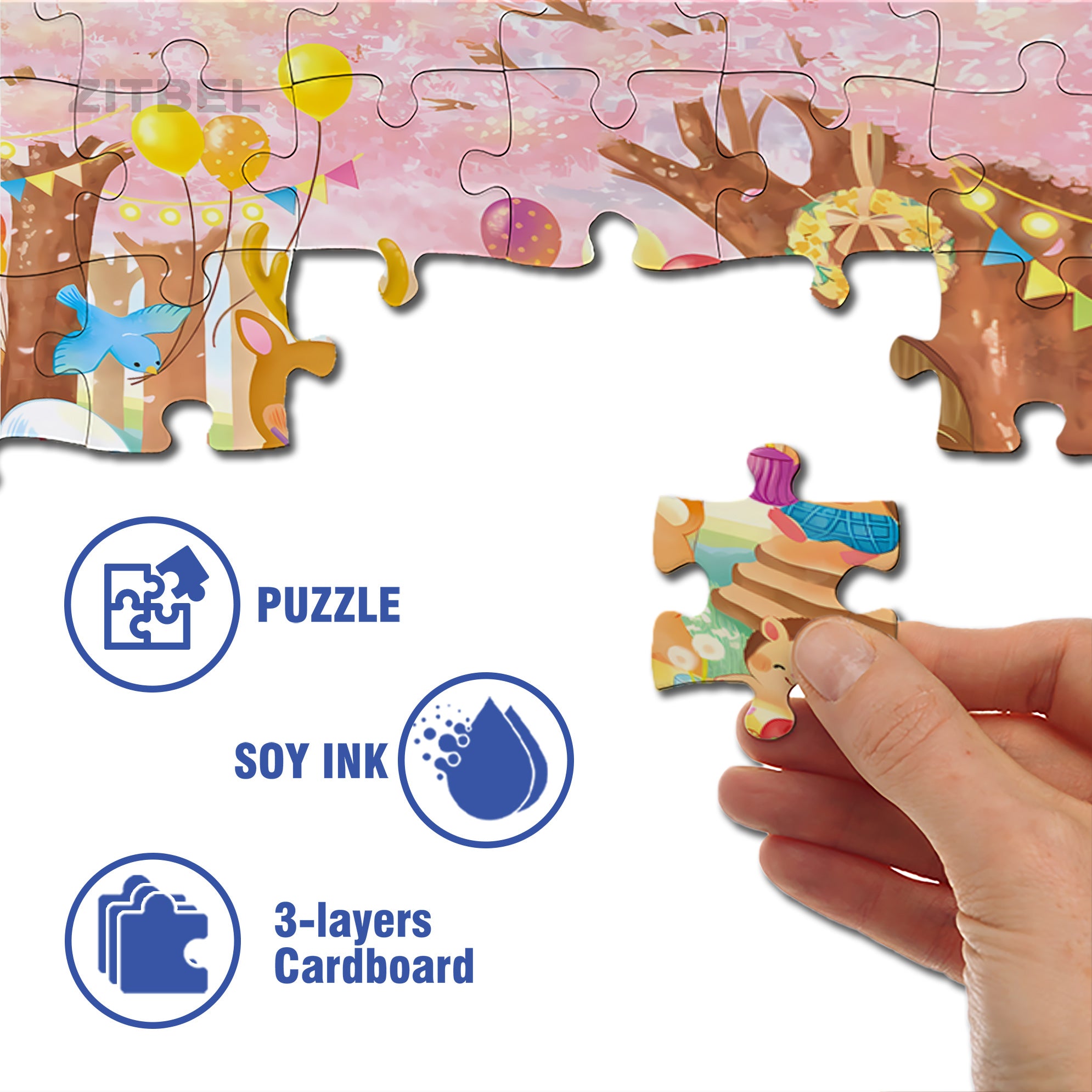 Forest Party Bash 500pcs/1000pcs Jigsaw Puzzle, Scratch-Resistant, Interactive Family Game & Brain-Boosting DIY Decor, Perfect for Halloween, Christmas & New Year Gifts, Family Puzzle Game