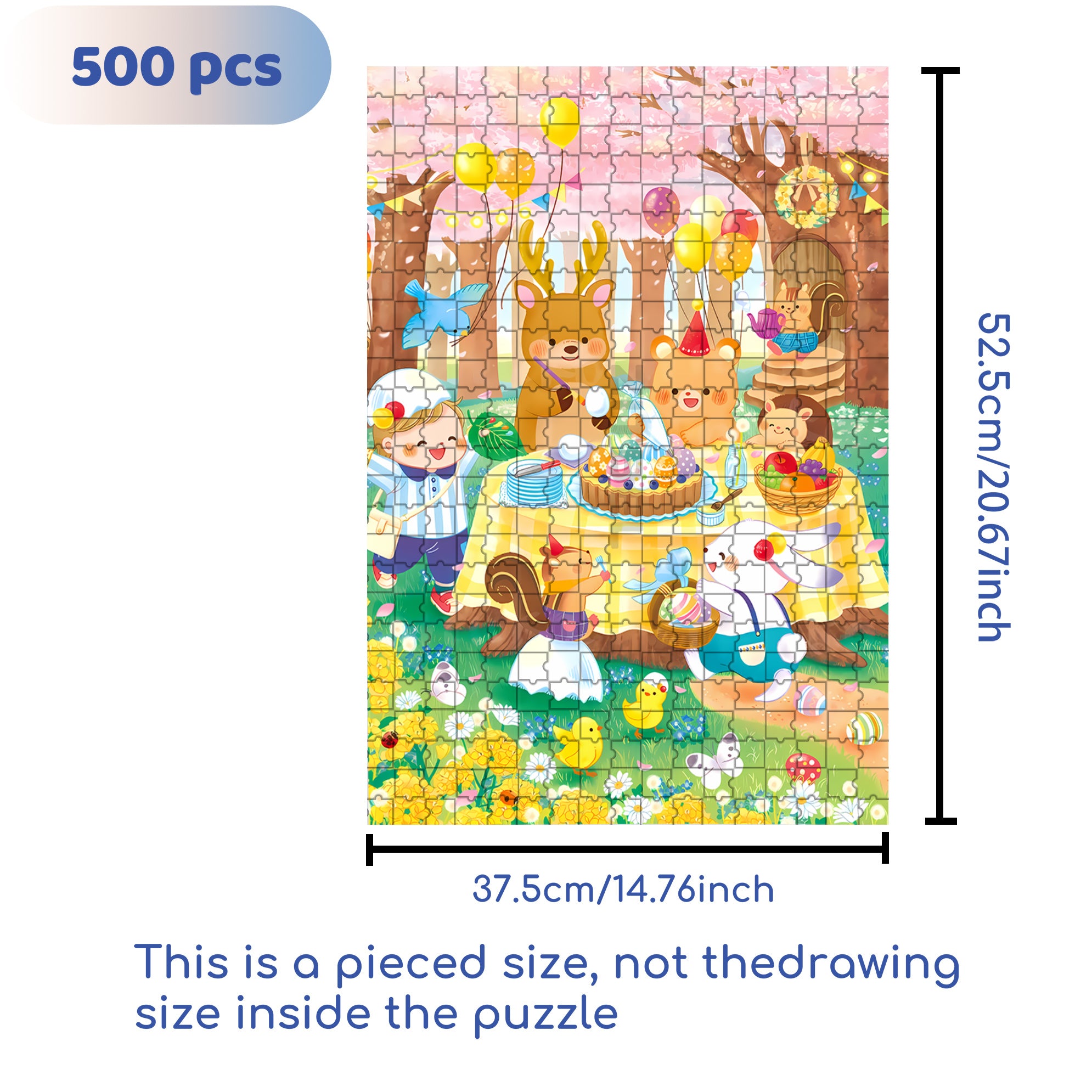 Forest Party Bash 500pcs/1000pcs Jigsaw Puzzle, Scratch-Resistant, Interactive Family Game & Brain-Boosting DIY Decor, Perfect for Halloween, Christmas & New Year Gifts, Family Puzzle Game