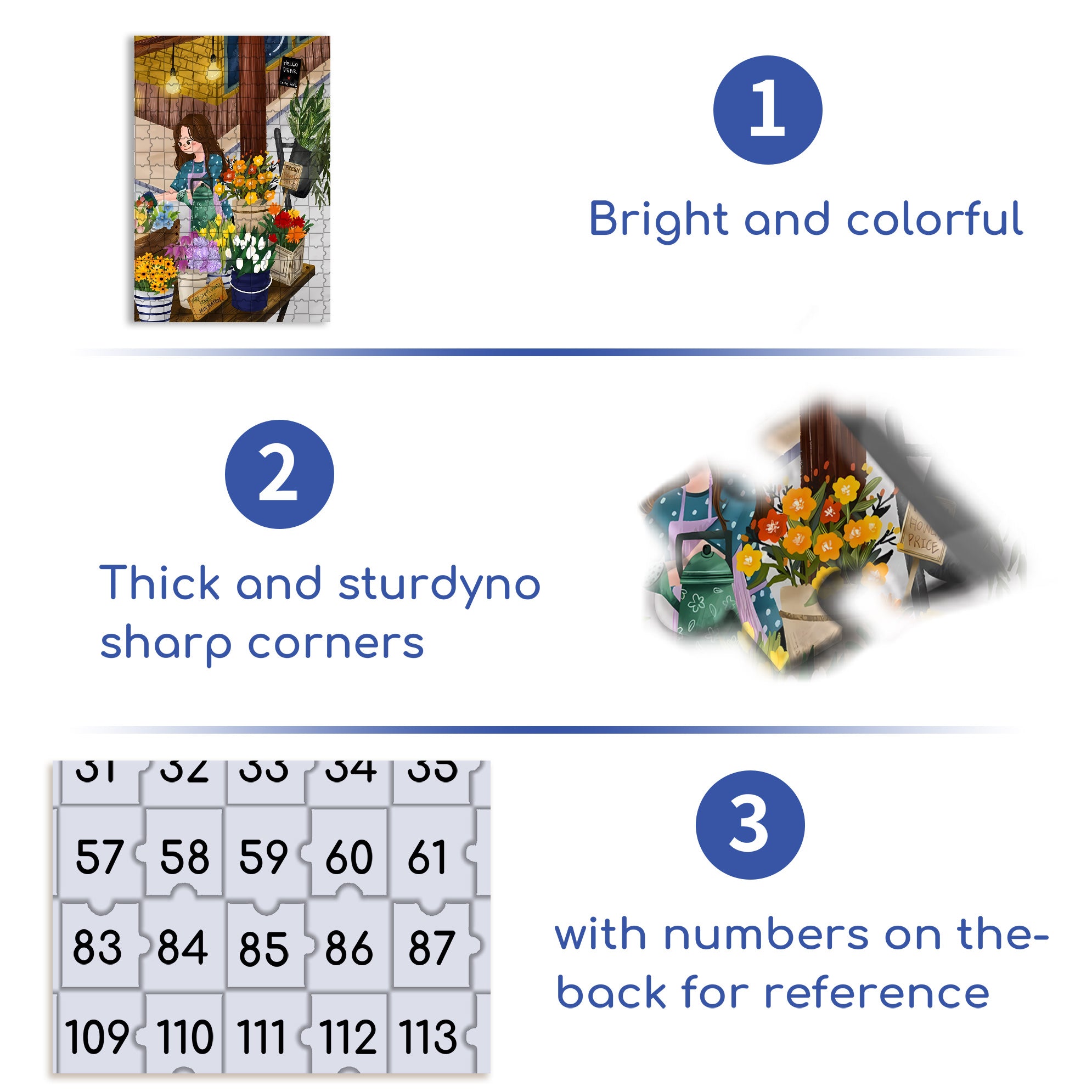 Fresh Flowers 500pcs/1000pcs Jigsaw Puzzle, Scratch-Resistant, Interactive Family Game & Brain-Boosting DIY Decor, Perfect for Halloween, Christmas & New Year Gifts, Family Puzzle Game