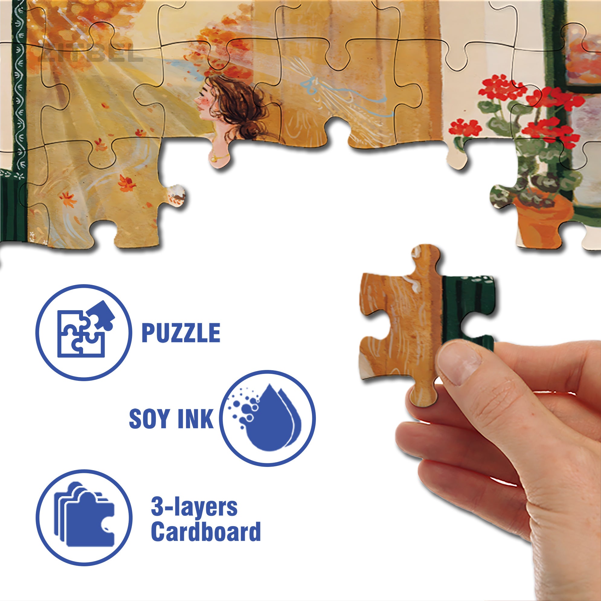 Get Up Early  500pcs/1000pcs Jigsaw Puzzle, Scratch-Resistant, Interactive Family Game & Brain-Boosting DIY Decor, Perfect for Halloween, Christmas & New Year Gifts, Family Puzzle Game