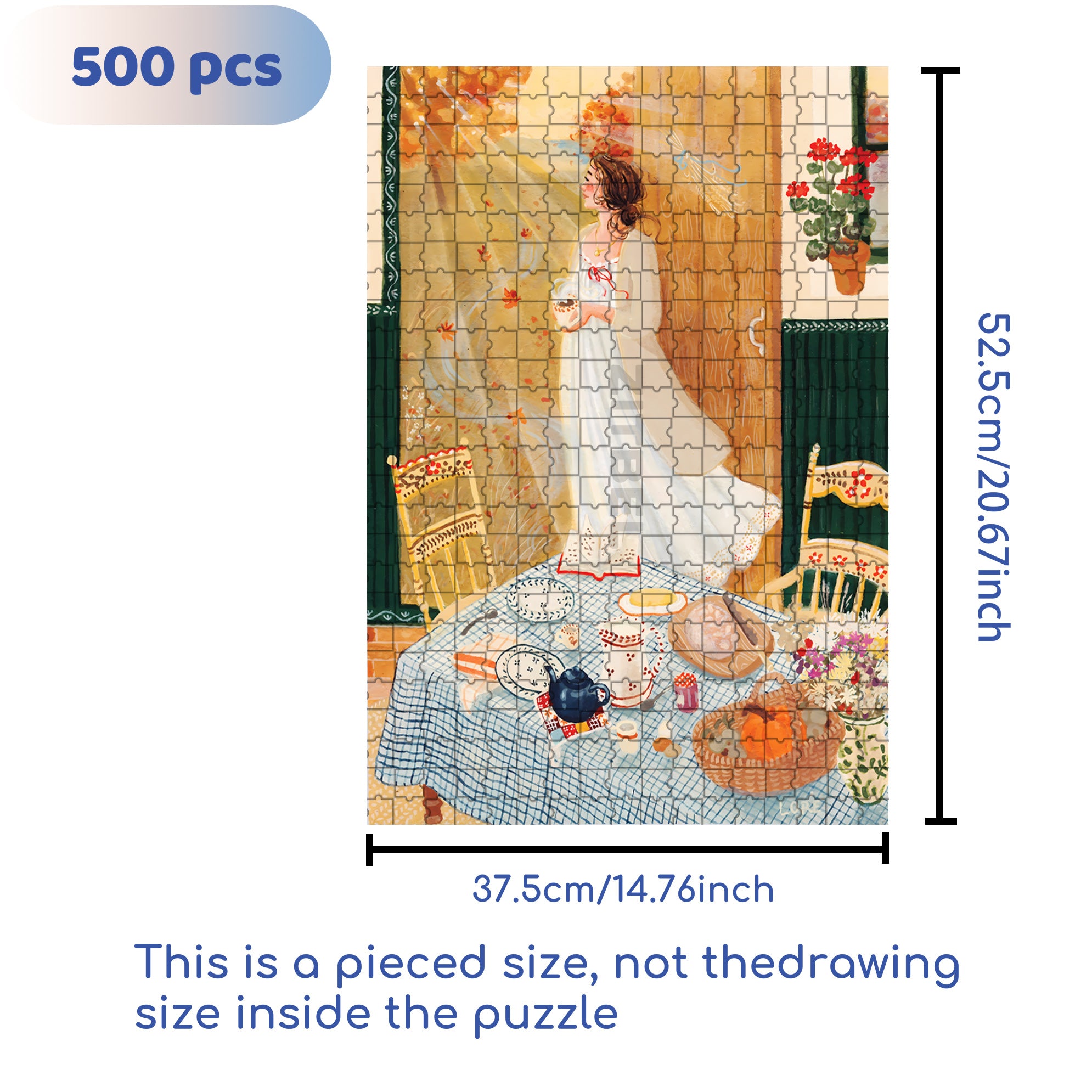Get Up Early  500pcs/1000pcs Jigsaw Puzzle, Scratch-Resistant, Interactive Family Game & Brain-Boosting DIY Decor, Perfect for Halloween, Christmas & New Year Gifts, Family Puzzle Game