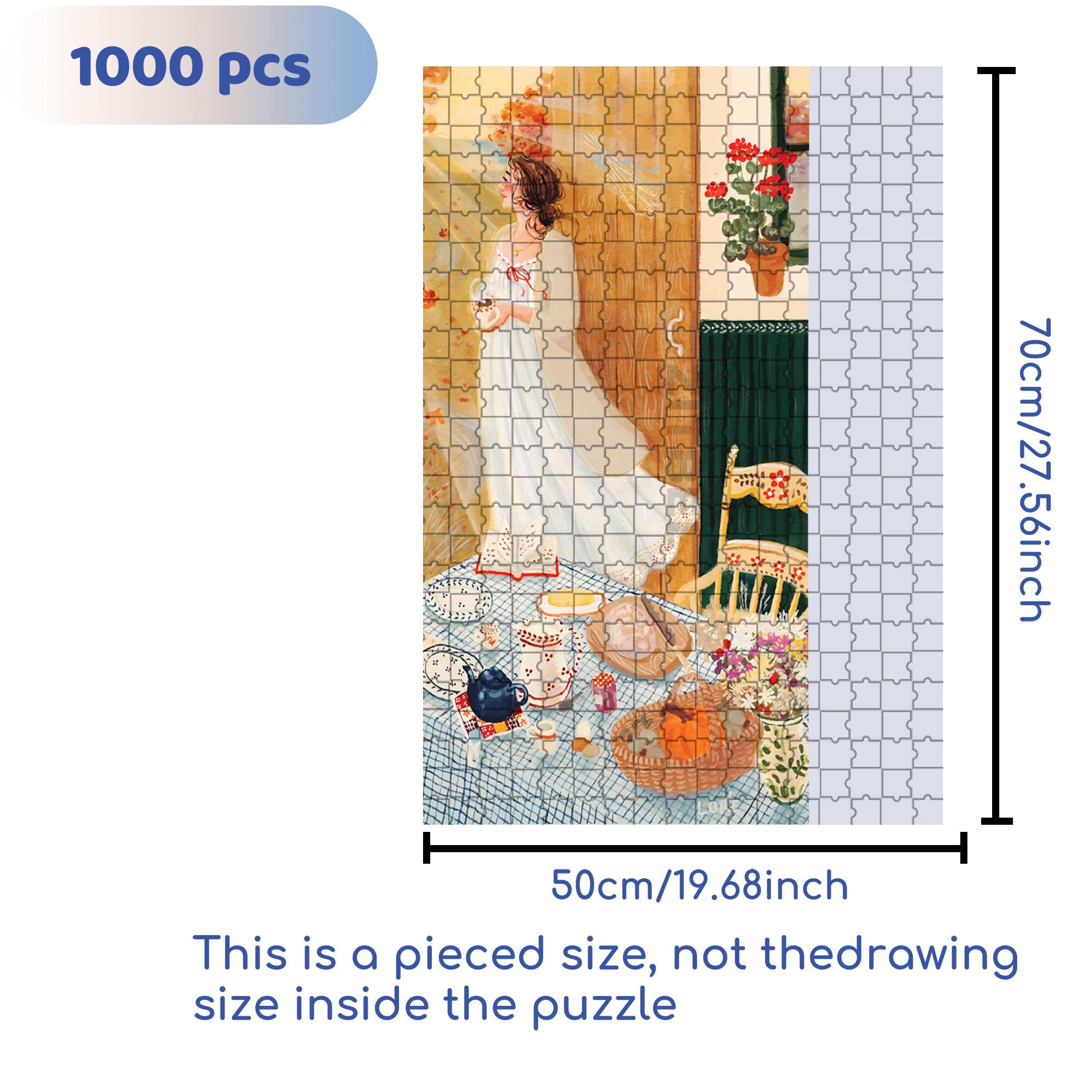 Get Up Early  500pcs/1000pcs Jigsaw Puzzle, Scratch-Resistant, Interactive Family Game & Brain-Boosting DIY Decor, Perfect for Halloween, Christmas & New Year Gifts, Family Puzzle Game