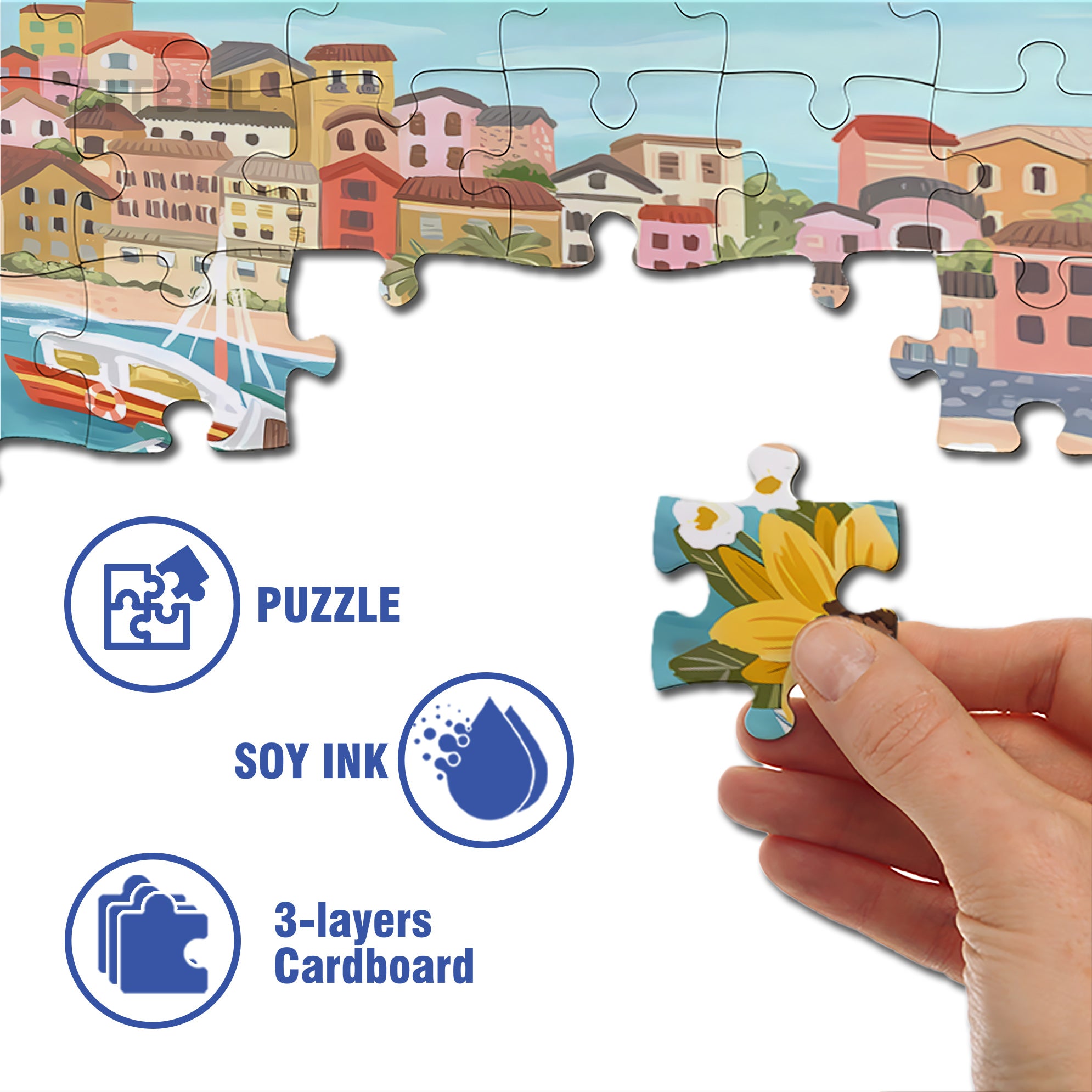 Good Morning 500pcs/1000pcs Jigsaw Puzzle, Scratch-Resistant, Interactive Family Game & Brain-Boosting DIY Decor, Perfect for Halloween, Christmas & New Year Gifts, Family Puzzle Game