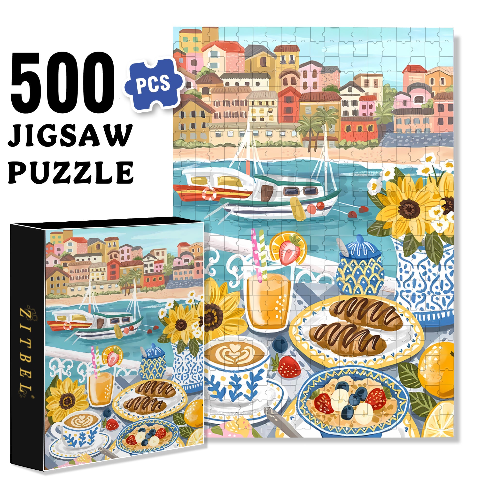 Good Morning 500pcs/1000pcs Jigsaw Puzzle, Scratch-Resistant, Interactive Family Game & Brain-Boosting DIY Decor, Perfect for Halloween, Christmas & New Year Gifts, Family Puzzle Game