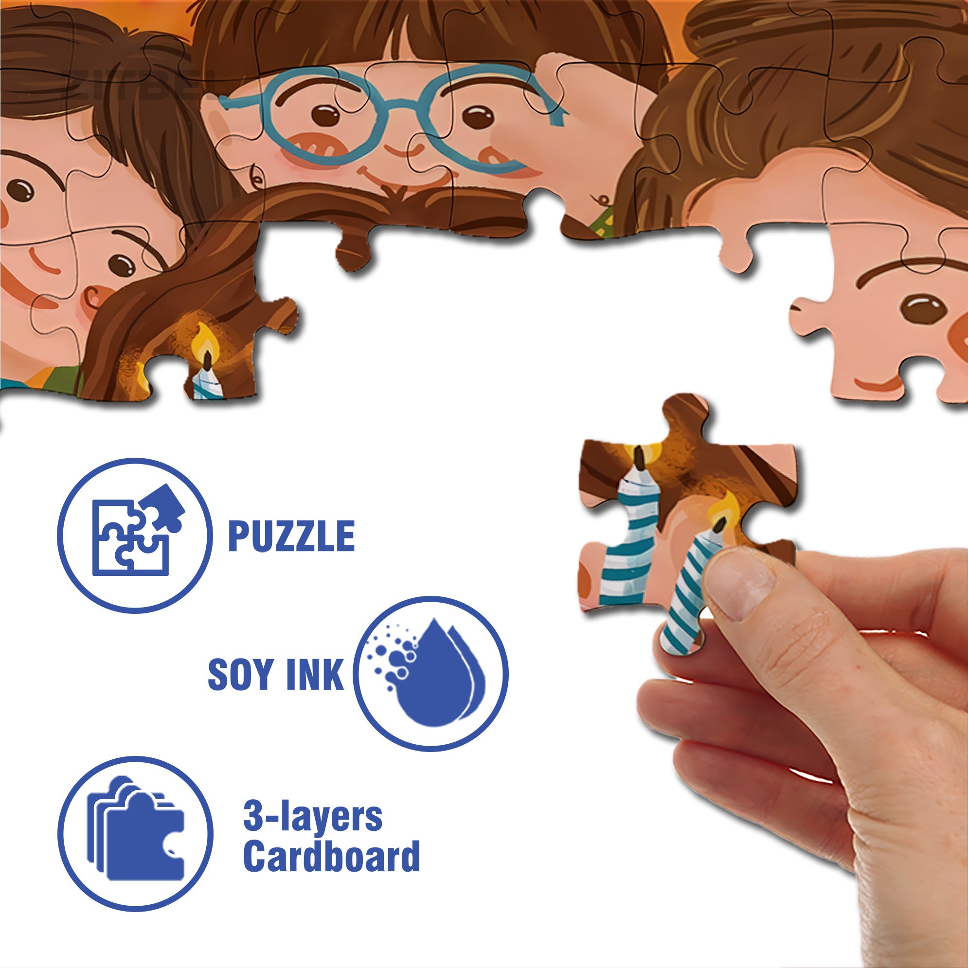 Happy Birthday To My Bsf 500pcs/1000pcs Jigsaw Puzzle, Scratch-Resistant, Interactive Family Game & Brain-Boosting DIY Decor, Perfect for Halloween, Christmas & New Year Gifts, Family Puzzle Game