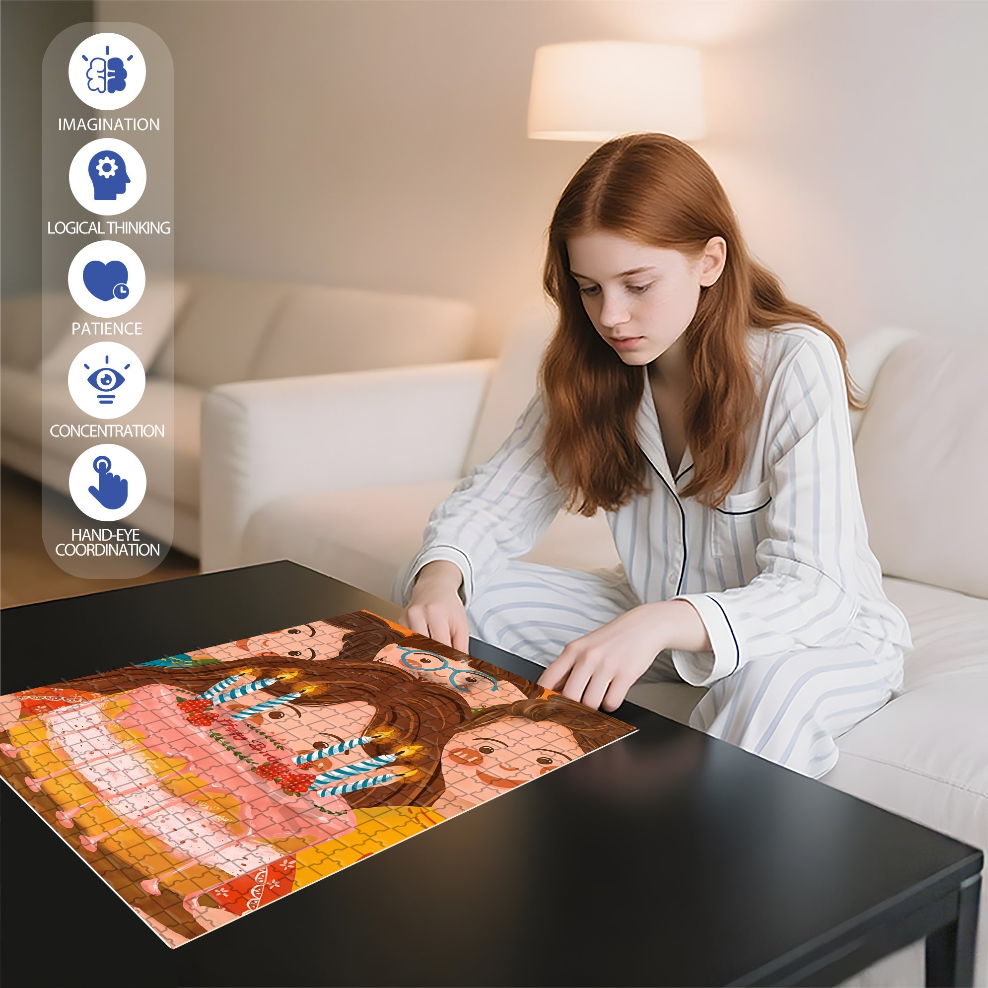 Happy Birthday To My Bsf 500pcs/1000pcs Jigsaw Puzzle, Scratch-Resistant, Interactive Family Game & Brain-Boosting DIY Decor, Perfect for Halloween, Christmas & New Year Gifts, Family Puzzle Game