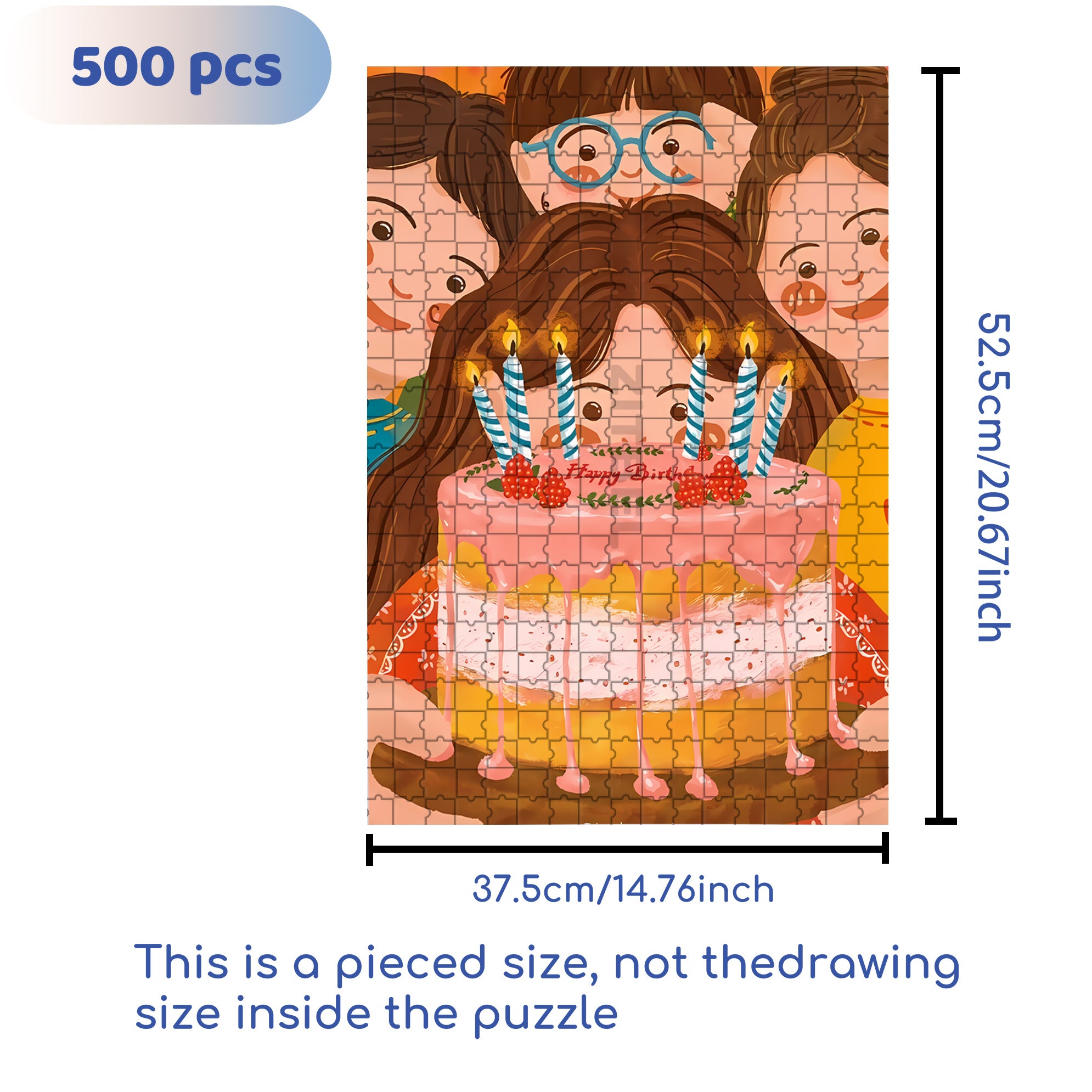 Happy Birthday To My Bsf 500pcs/1000pcs Jigsaw Puzzle, Scratch-Resistant, Interactive Family Game & Brain-Boosting DIY Decor, Perfect for Halloween, Christmas & New Year Gifts, Family Puzzle Game