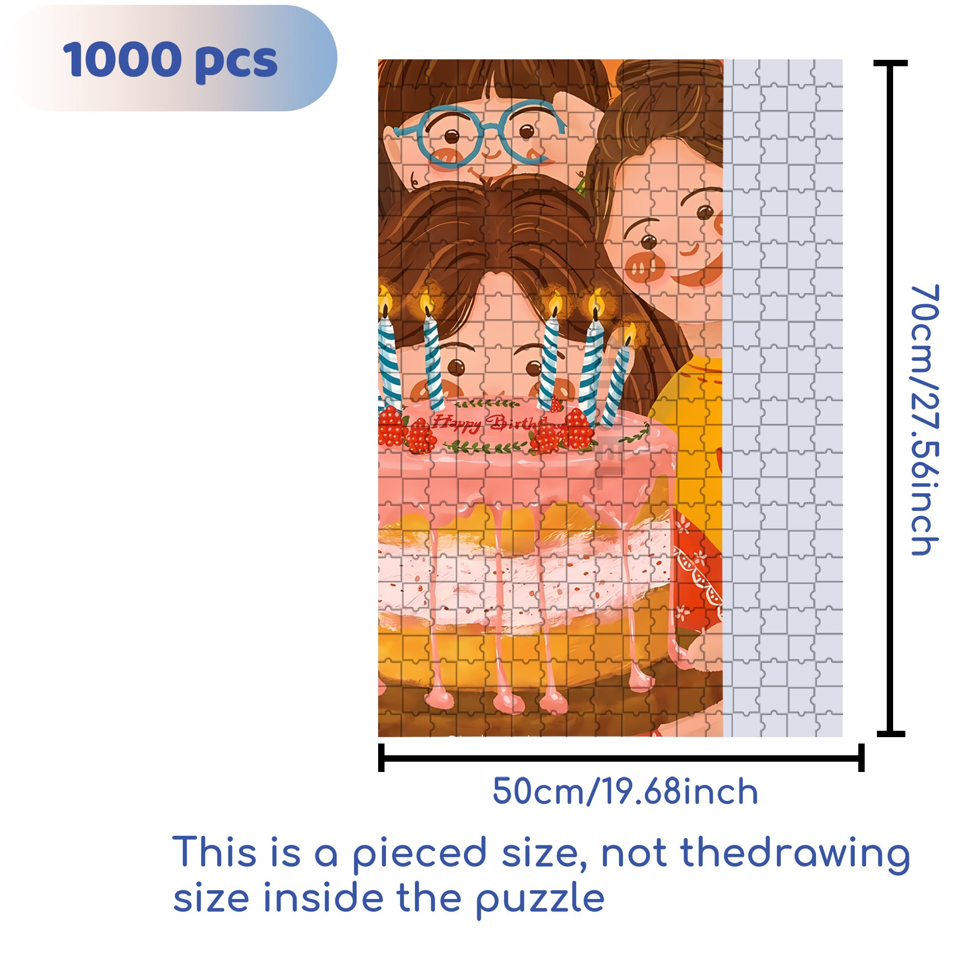 Happy Birthday To My Bsf 500pcs/1000pcs Jigsaw Puzzle, Scratch-Resistant, Interactive Family Game & Brain-Boosting DIY Decor, Perfect for Halloween, Christmas & New Year Gifts, Family Puzzle Game