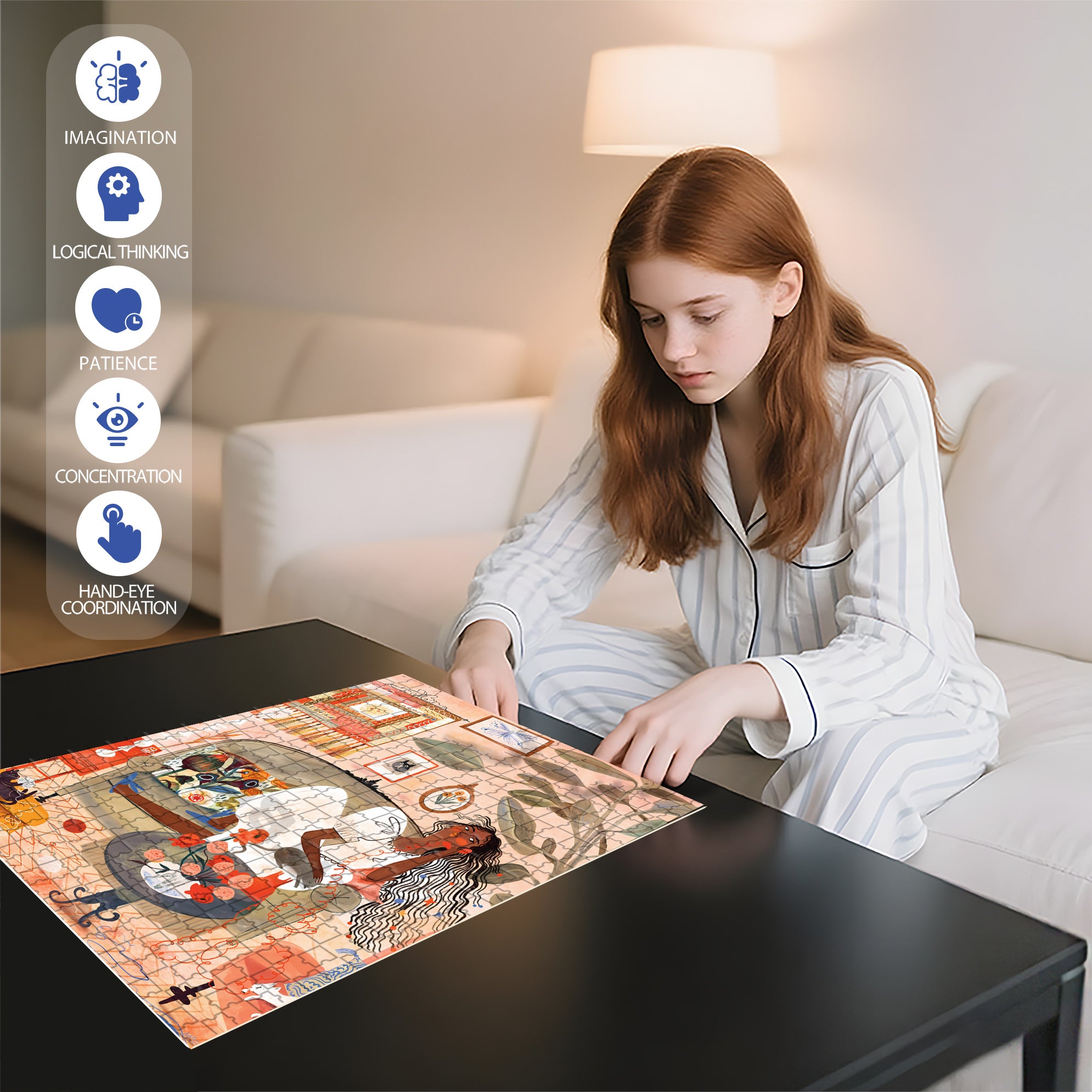 Hello 500pcs/1000pcs Jigsaw Puzzle, Scratch-Resistant, Interactive Family Game & Brain-Boosting DIY Decor, Perfect for Halloween, Christmas & New Year Gifts, Family Puzzle Game