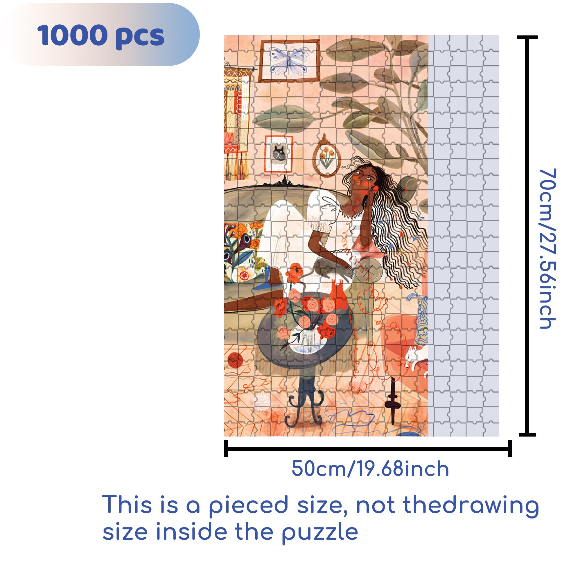 Hello 500pcs/1000pcs Jigsaw Puzzle, Scratch-Resistant, Interactive Family Game & Brain-Boosting DIY Decor, Perfect for Halloween, Christmas & New Year Gifts, Family Puzzle Game