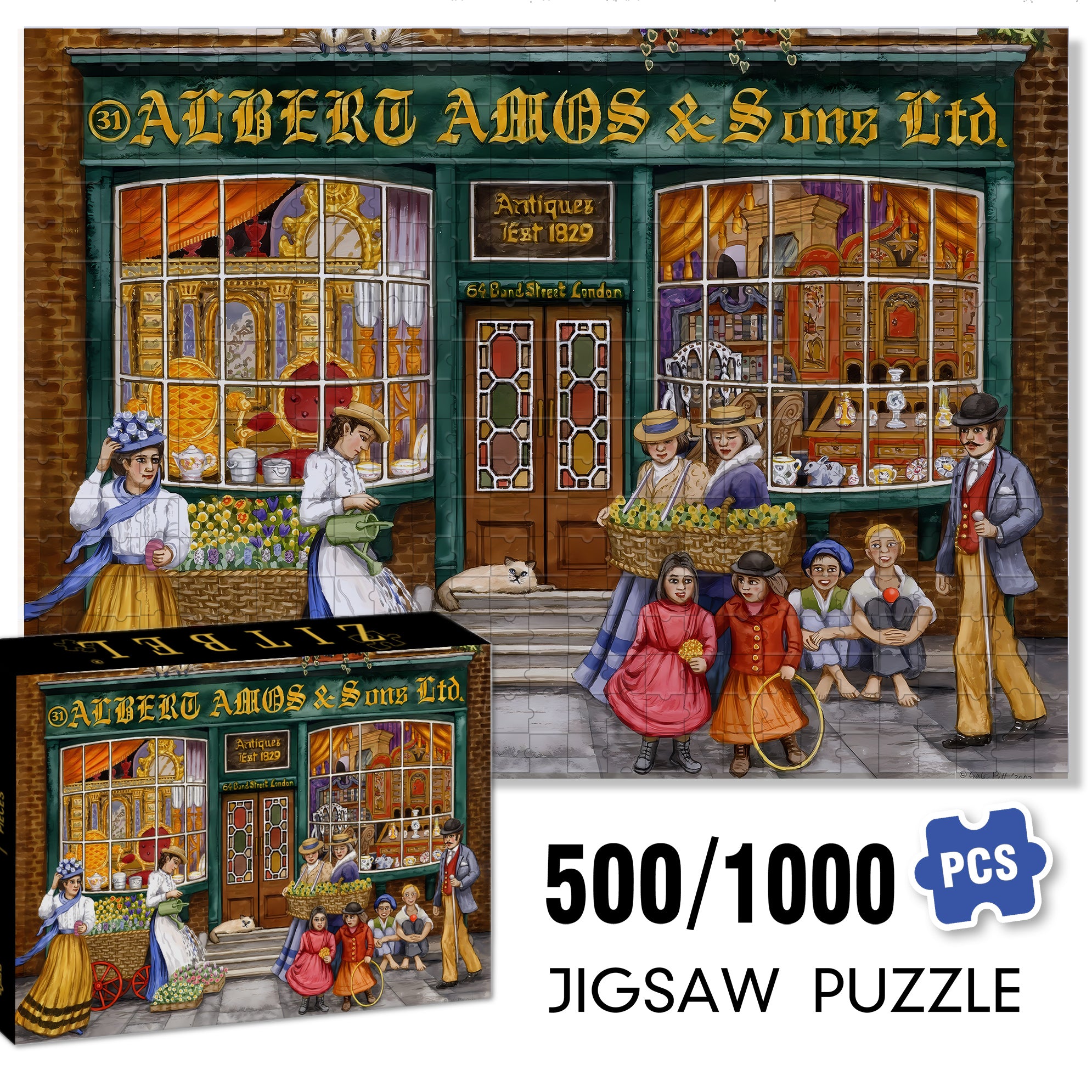 In London 500pcs/1000pcs Jigsaw Puzzle, Scratch-Resistant, Interactive Family Game & Brain-Boosting DIY Decor, Perfect for Halloween, Christmas & New Year Gifts, Family Puzzle Game