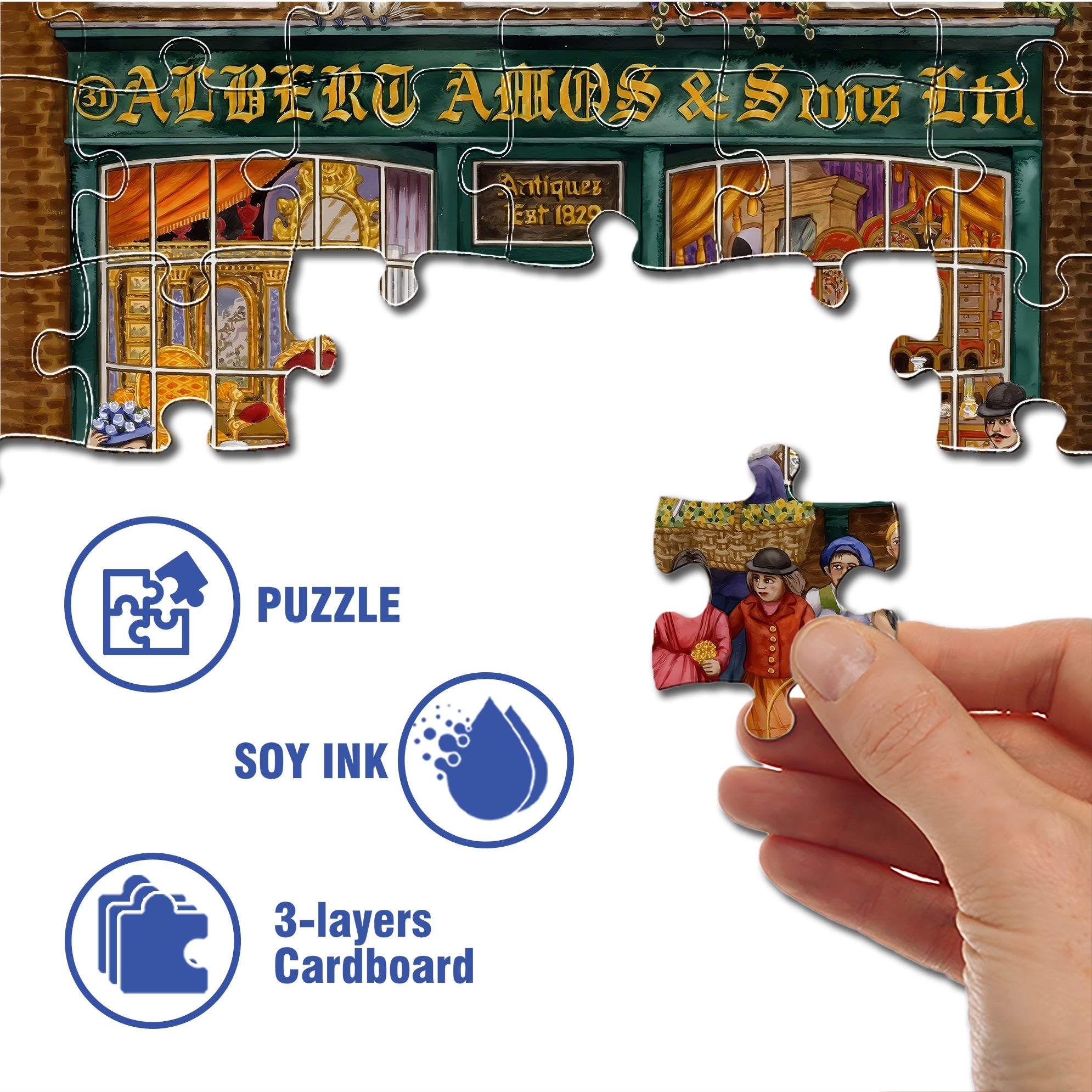 In London 500pcs/1000pcs Jigsaw Puzzle, Scratch-Resistant, Interactive Family Game & Brain-Boosting DIY Decor, Perfect for Halloween, Christmas & New Year Gifts, Family Puzzle Game