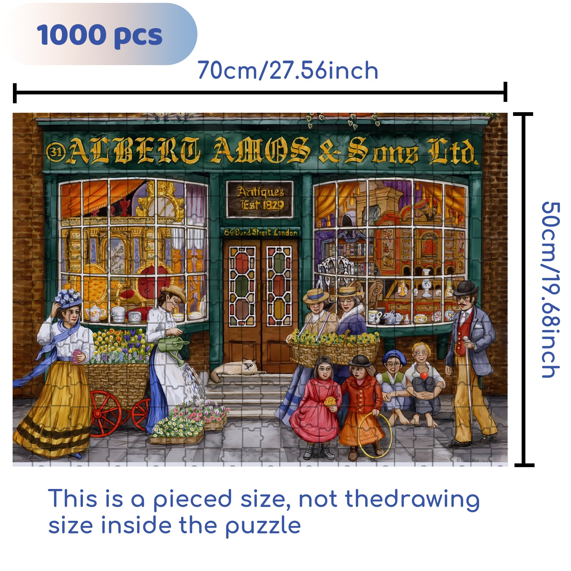 In London 500pcs/1000pcs Jigsaw Puzzle, Scratch-Resistant, Interactive Family Game & Brain-Boosting DIY Decor, Perfect for Halloween, Christmas & New Year Gifts, Family Puzzle Game