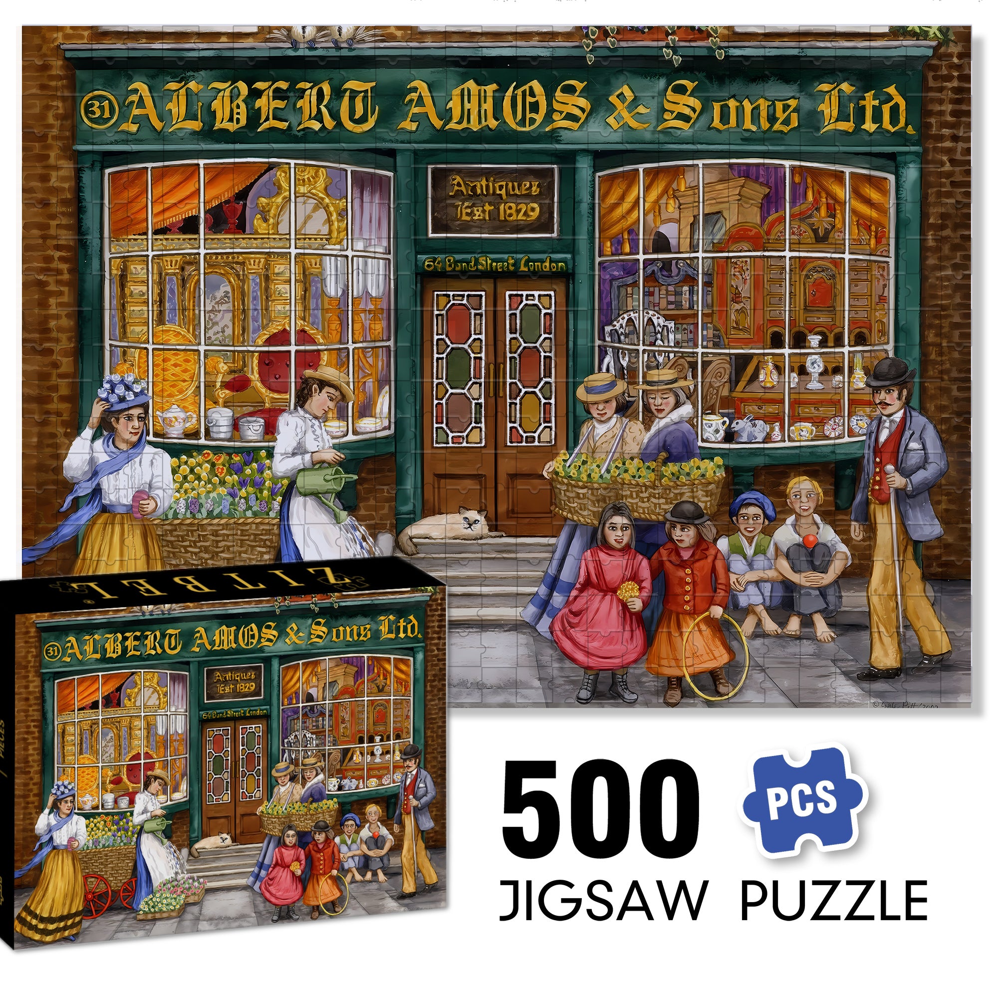 In London 500pcs/1000pcs Jigsaw Puzzle, Scratch-Resistant, Interactive Family Game & Brain-Boosting DIY Decor, Perfect for Halloween, Christmas & New Year Gifts, Family Puzzle Game