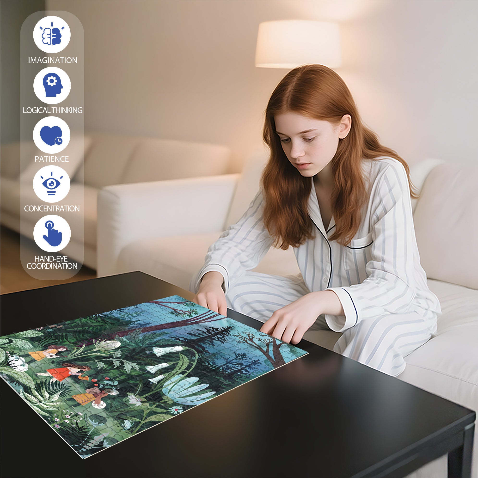 Jungle Concert 500pcs/1000pcs Jigsaw Puzzle, Scratch-Resistant, Interactive Family Game & Brain-Boosting DIY Decor, Perfect for Halloween, Christmas & New Year Gifts, Family Puzzle Game