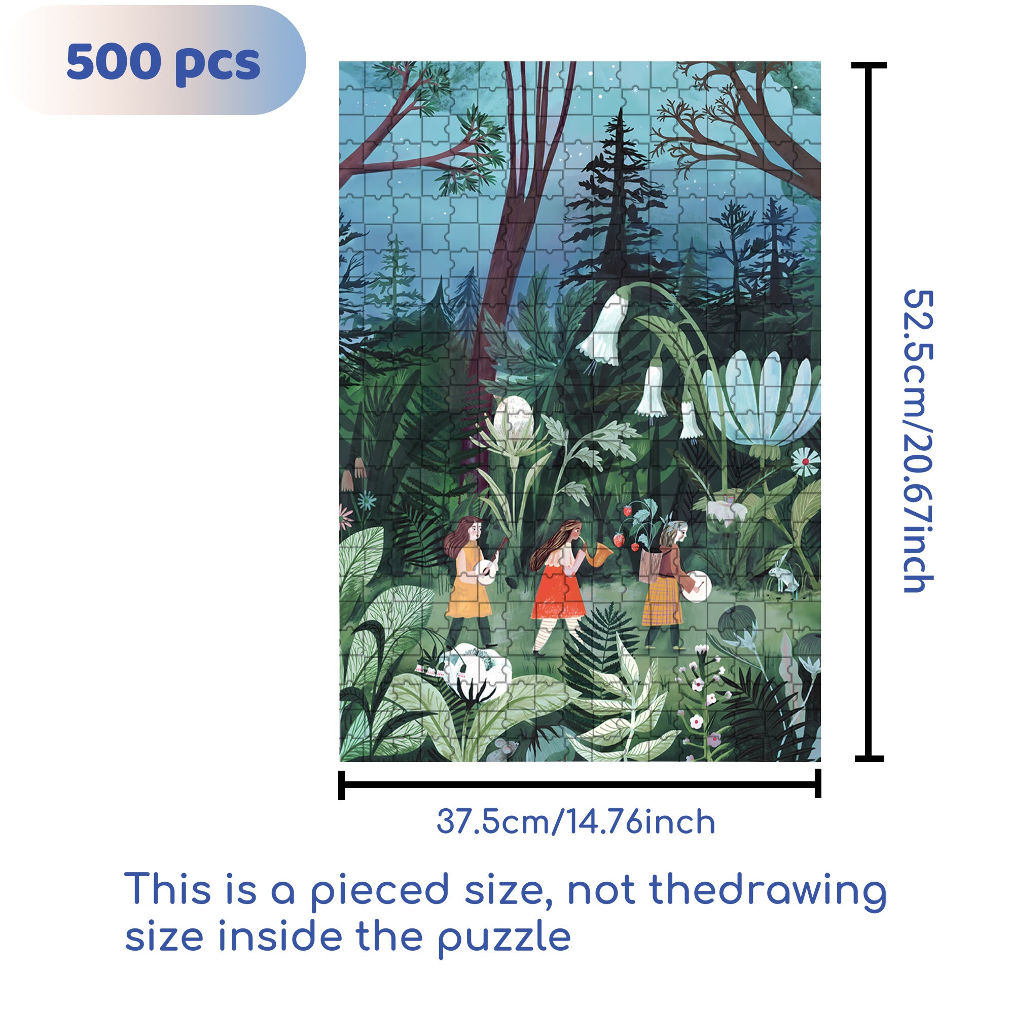 Jungle Concert 500pcs/1000pcs Jigsaw Puzzle, Scratch-Resistant, Interactive Family Game & Brain-Boosting DIY Decor, Perfect for Halloween, Christmas & New Year Gifts, Family Puzzle Game