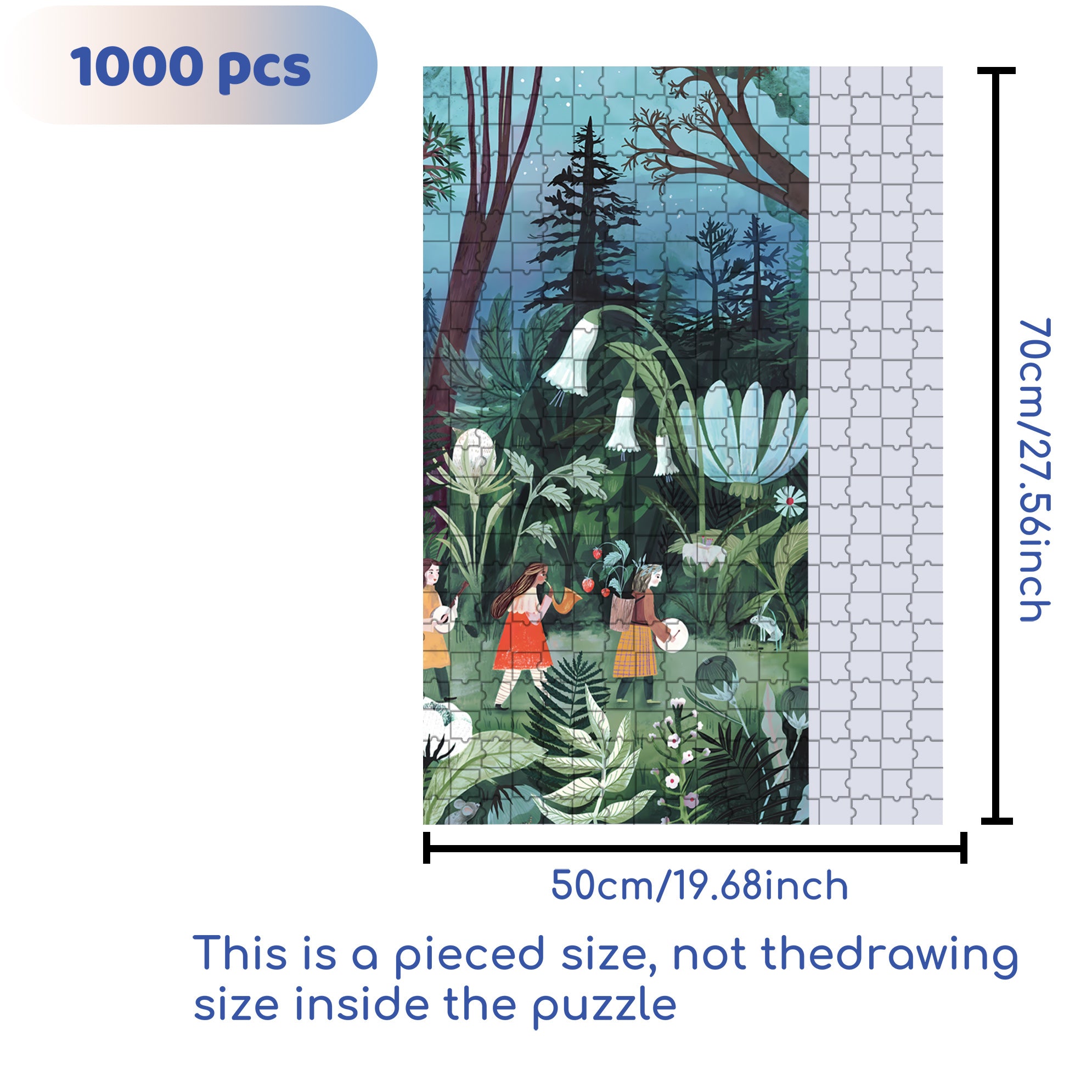 Jungle Concert 500pcs/1000pcs Jigsaw Puzzle, Scratch-Resistant, Interactive Family Game & Brain-Boosting DIY Decor, Perfect for Halloween, Christmas & New Year Gifts, Family Puzzle Game