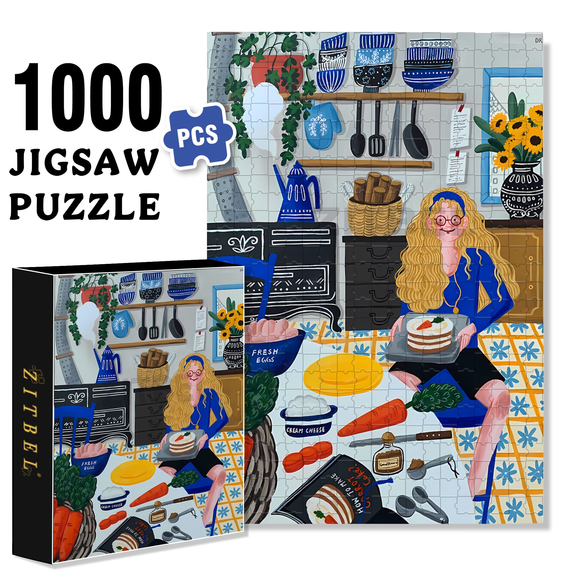 Kitchen Wizard 500pcs/1000pcs Jigsaw Puzzle, Scratch-Resistant, Interactive Family Game & Brain-Boosting DIY Decor, Perfect for Halloween, Christmas & New Year Gifts, Family Puzzle Game