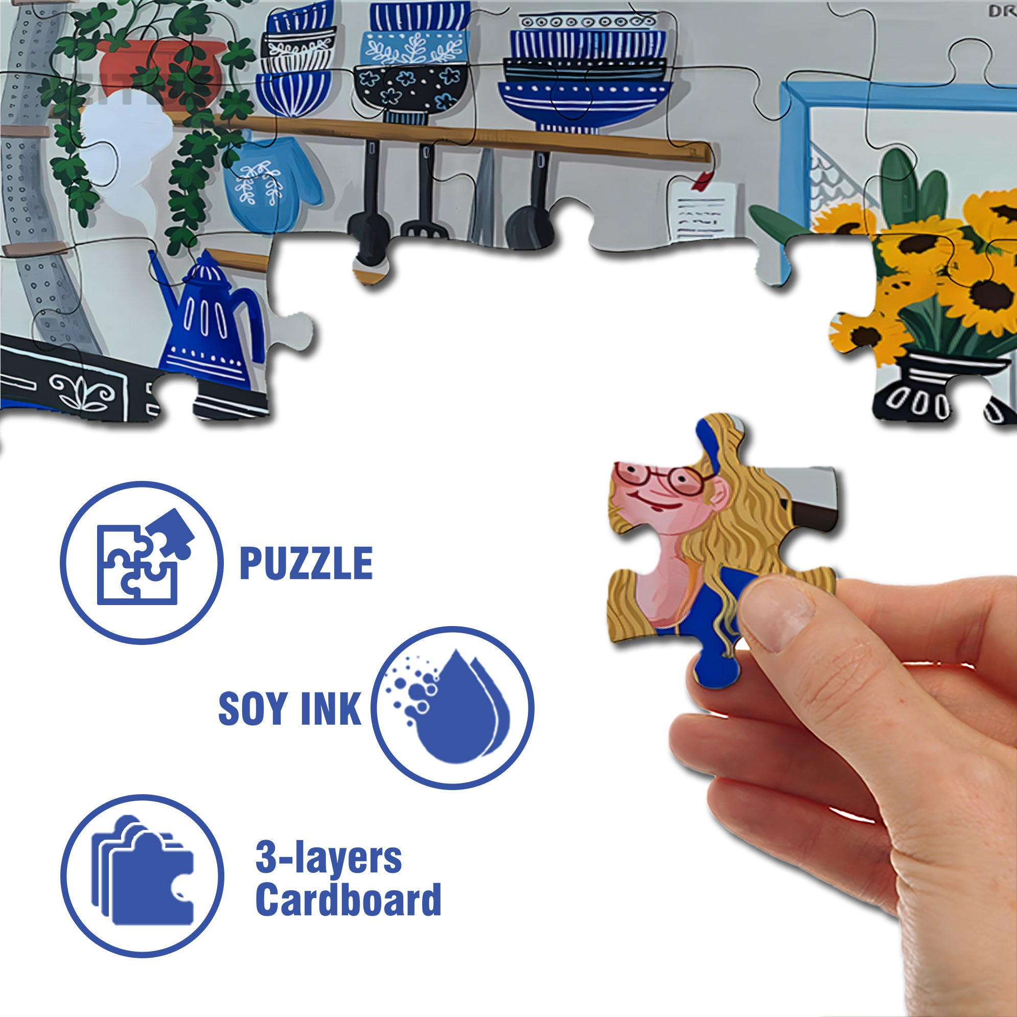 Kitchen Wizard 500pcs/1000pcs Jigsaw Puzzle, Scratch-Resistant, Interactive Family Game & Brain-Boosting DIY Decor, Perfect for Halloween, Christmas & New Year Gifts, Family Puzzle Game