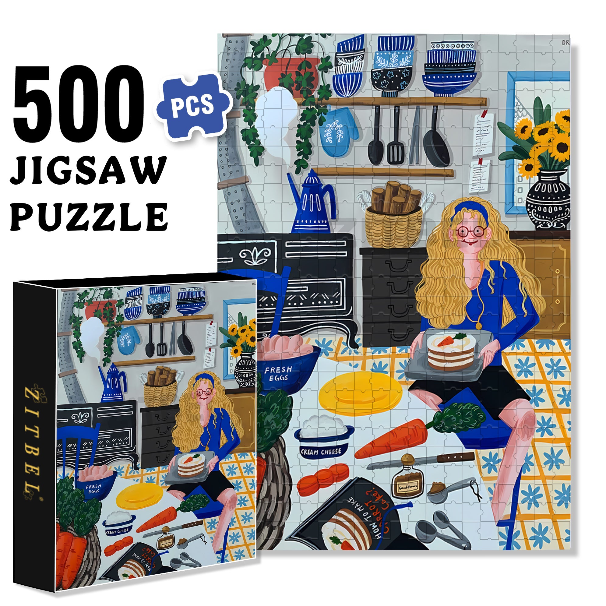 Kitchen Wizard 500pcs/1000pcs Jigsaw Puzzle, Scratch-Resistant, Interactive Family Game & Brain-Boosting DIY Decor, Perfect for Halloween, Christmas & New Year Gifts, Family Puzzle Game