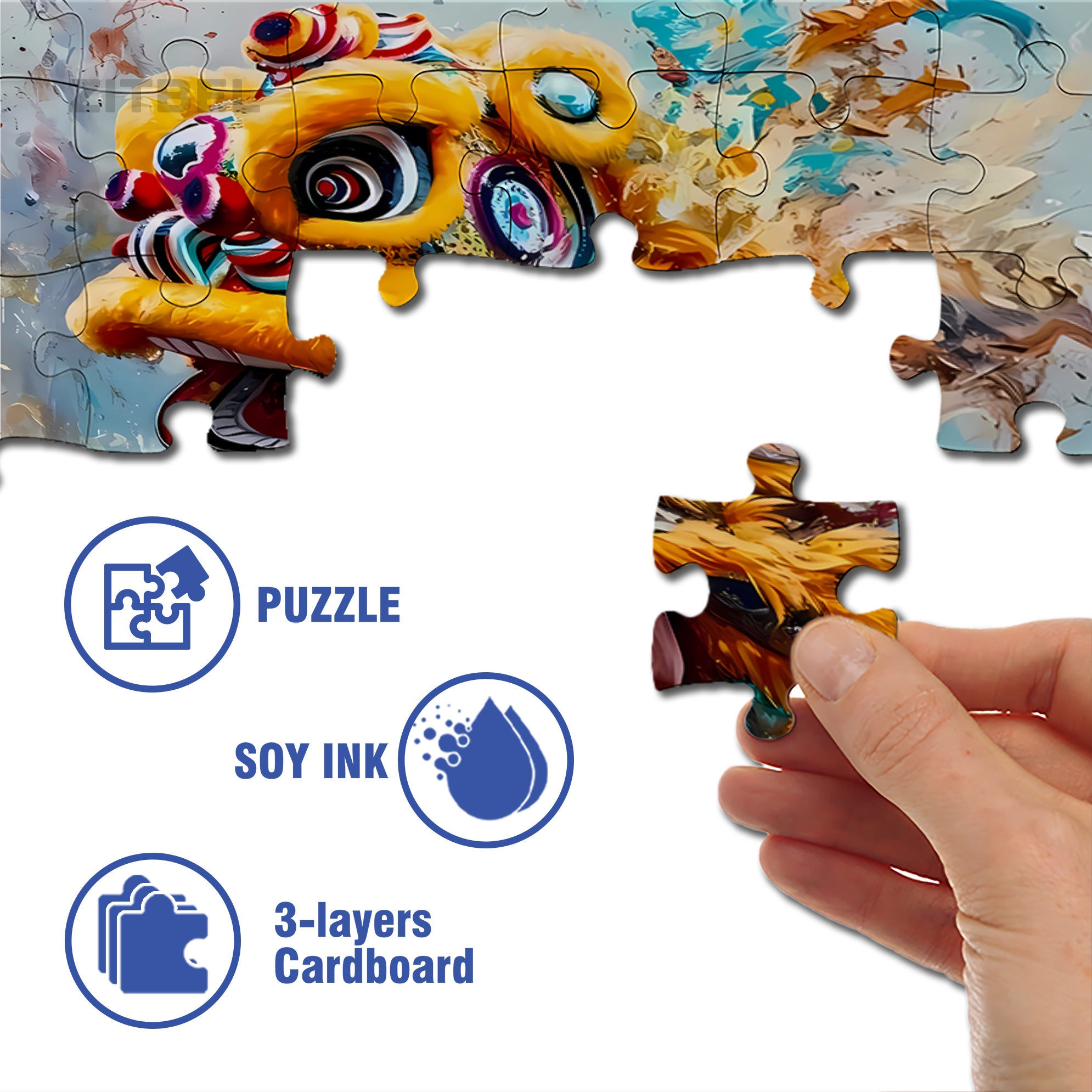 Lion Dance 500pcs/1000pcs Jigsaw Puzzle, Scratch-Resistant, Interactive Family Game & Brain-Boosting DIY Decor, Perfect for Halloween, Christmas & New Year Gifts, Family Puzzle Game