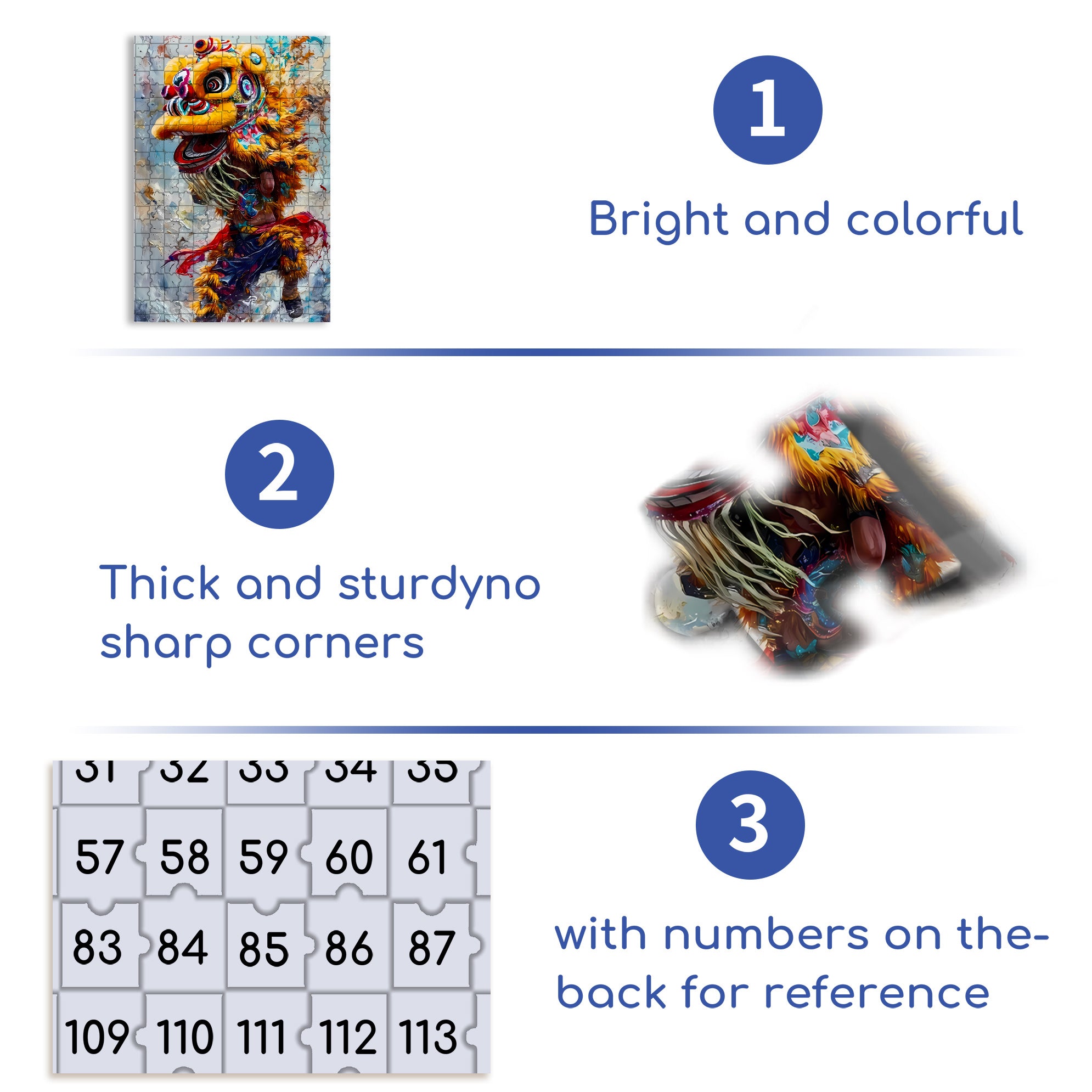 Lion Dance 500pcs/1000pcs Jigsaw Puzzle, Scratch-Resistant, Interactive Family Game & Brain-Boosting DIY Decor, Perfect for Halloween, Christmas & New Year Gifts, Family Puzzle Game