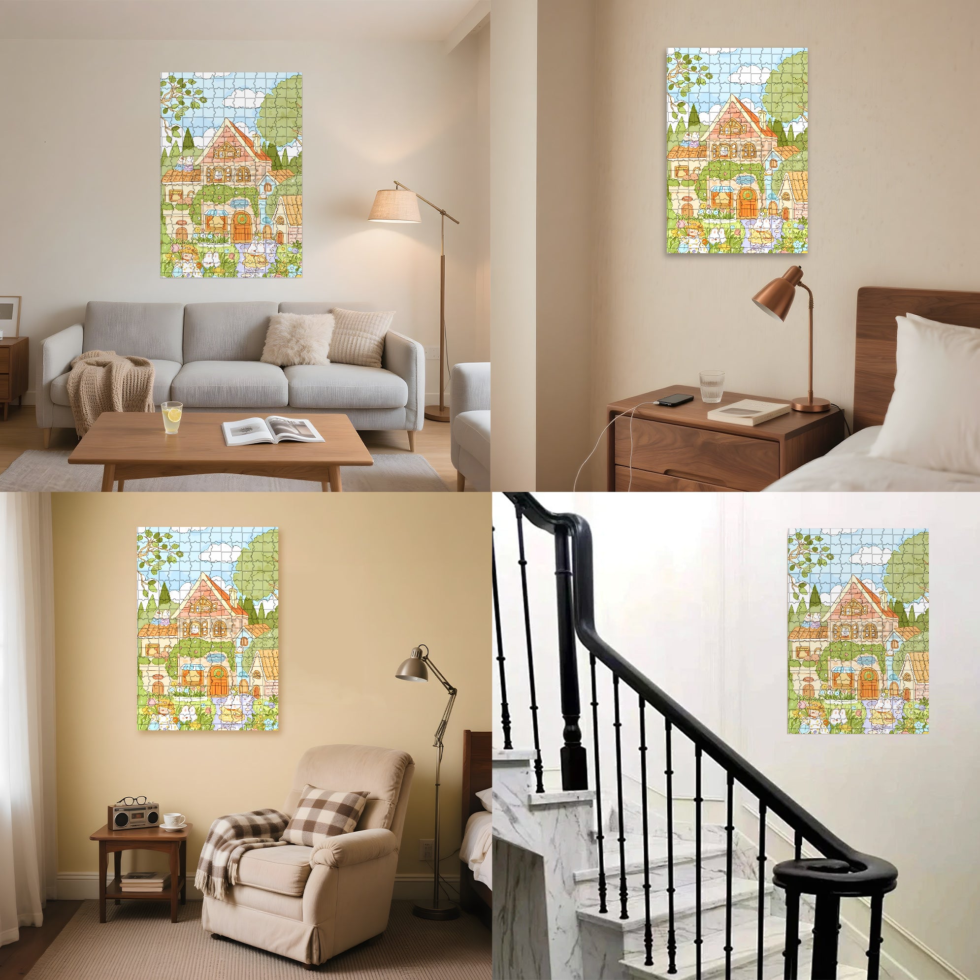 Love Flowers 500pcs/1000pcs Jigsaw Puzzle, Scratch-Resistant, Interactive Family Game & Brain-Boosting DIY Decor, Perfect for Halloween, Christmas & New Year Gifts, Family Puzzle Game