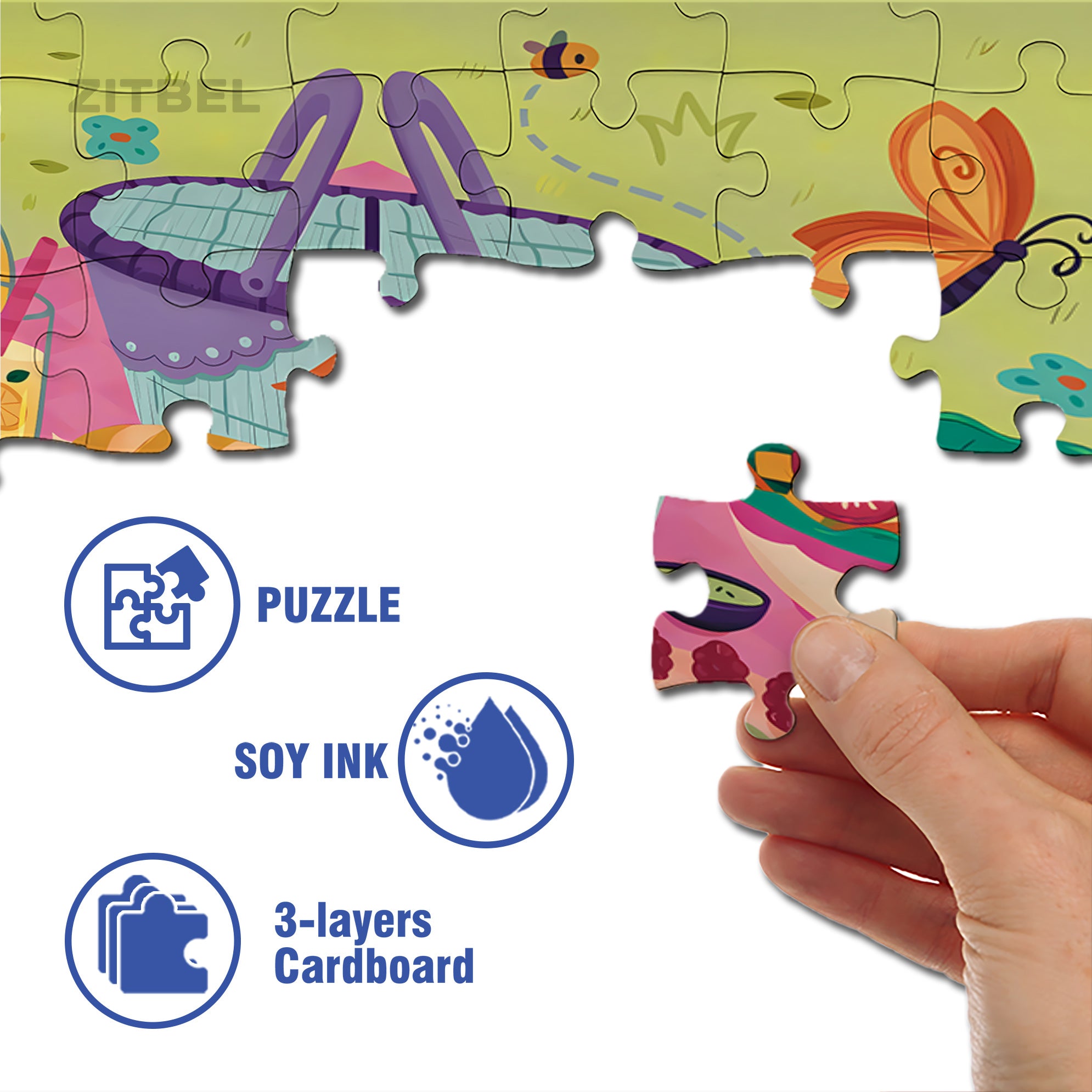 Love Picnics 500pcs/1000pcs Jigsaw Puzzle, Scratch-Resistant, Interactive Family Game & Brain-Boosting DIY Decor, Perfect for Halloween, Christmas & New Year Gifts, Family Puzzle Game
