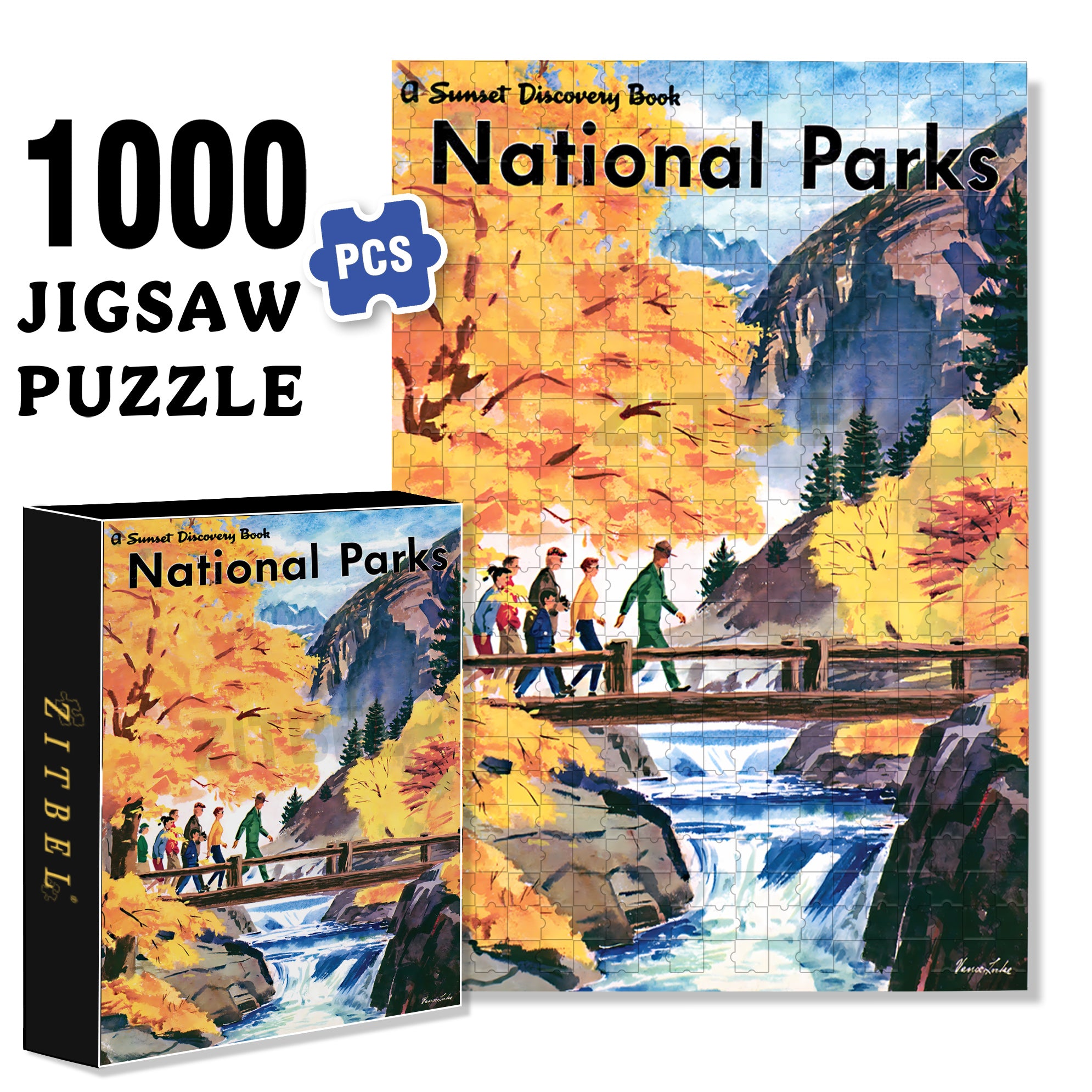 National Park 500pcs/1000pcs Jigsaw Puzzle, Scratch-Resistant, Interactive Family Game & Brain-Boosting DIY Decor, Perfect for Halloween, Christmas & New Year Gifts, Family Puzzle Game
