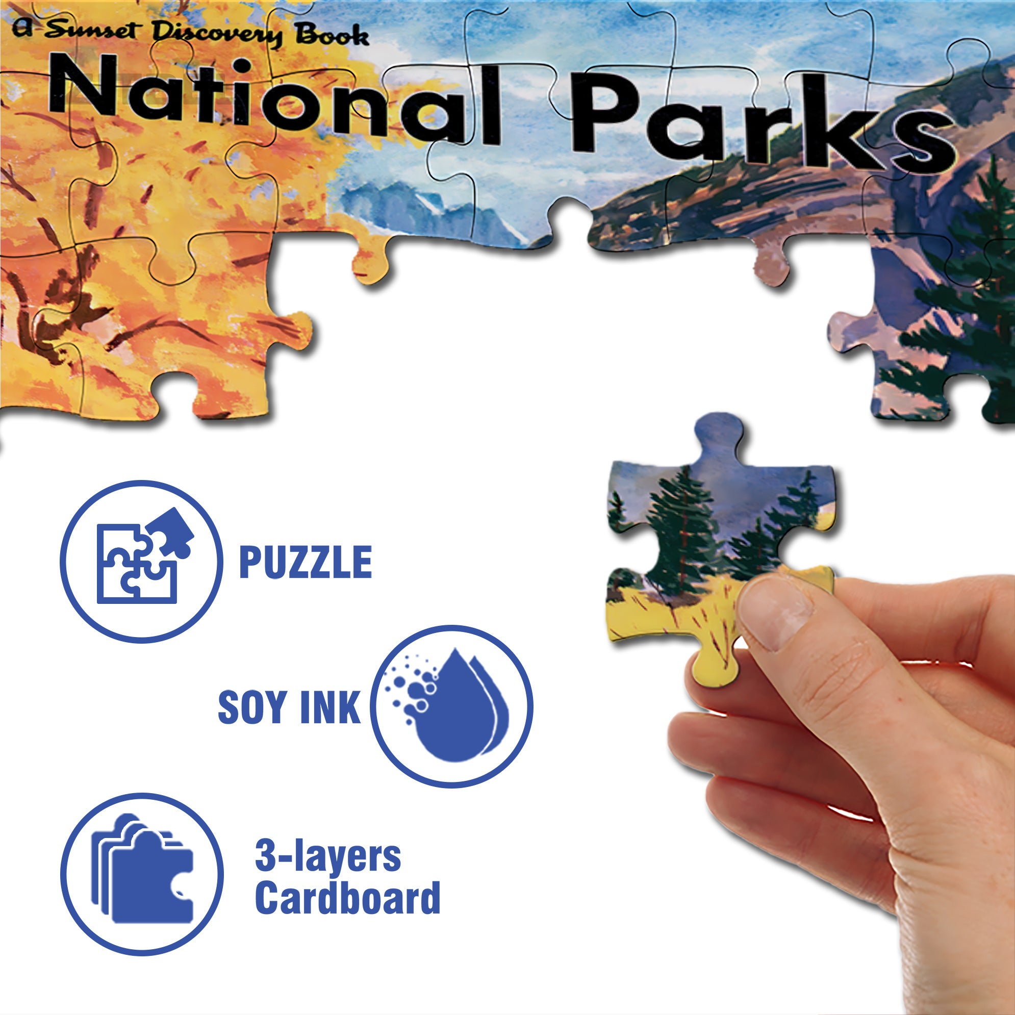 National Park 500pcs/1000pcs Jigsaw Puzzle, Scratch-Resistant, Interactive Family Game & Brain-Boosting DIY Decor, Perfect for Halloween, Christmas & New Year Gifts, Family Puzzle Game