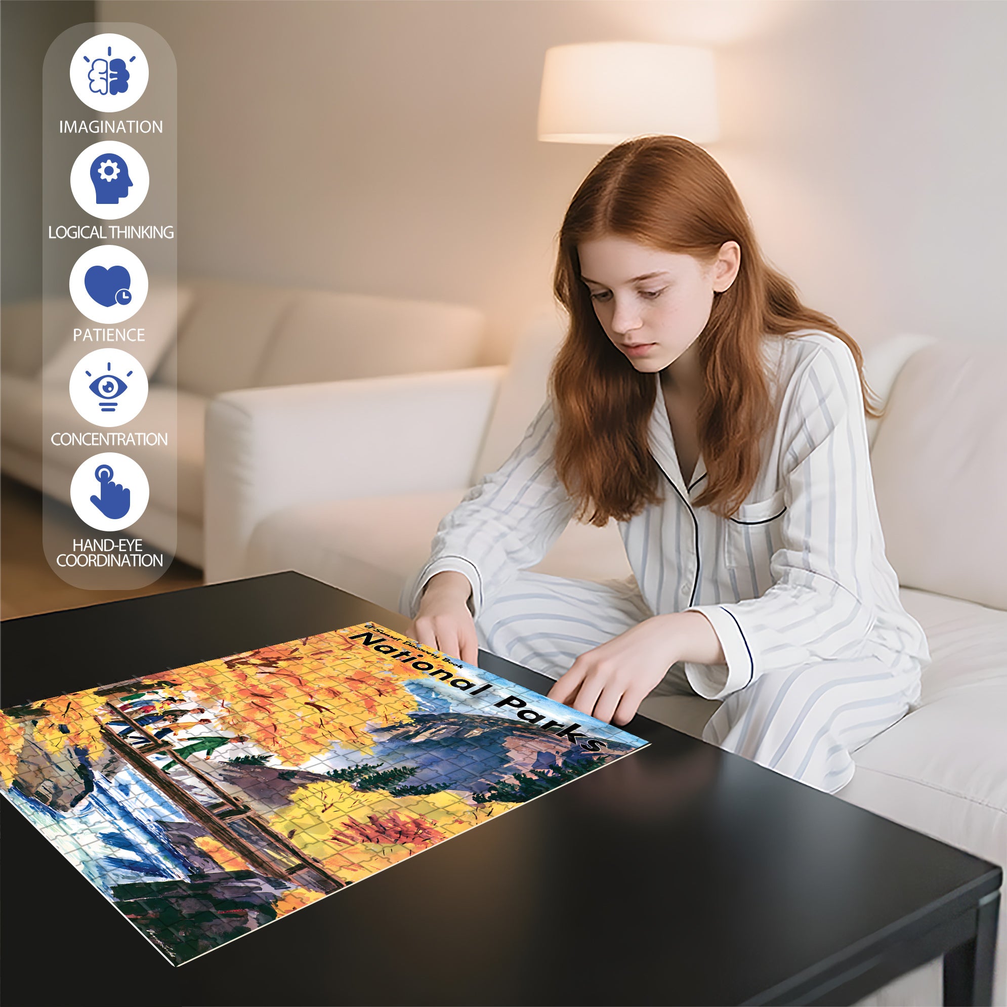 National Park 500pcs/1000pcs Jigsaw Puzzle, Scratch-Resistant, Interactive Family Game & Brain-Boosting DIY Decor, Perfect for Halloween, Christmas & New Year Gifts, Family Puzzle Game