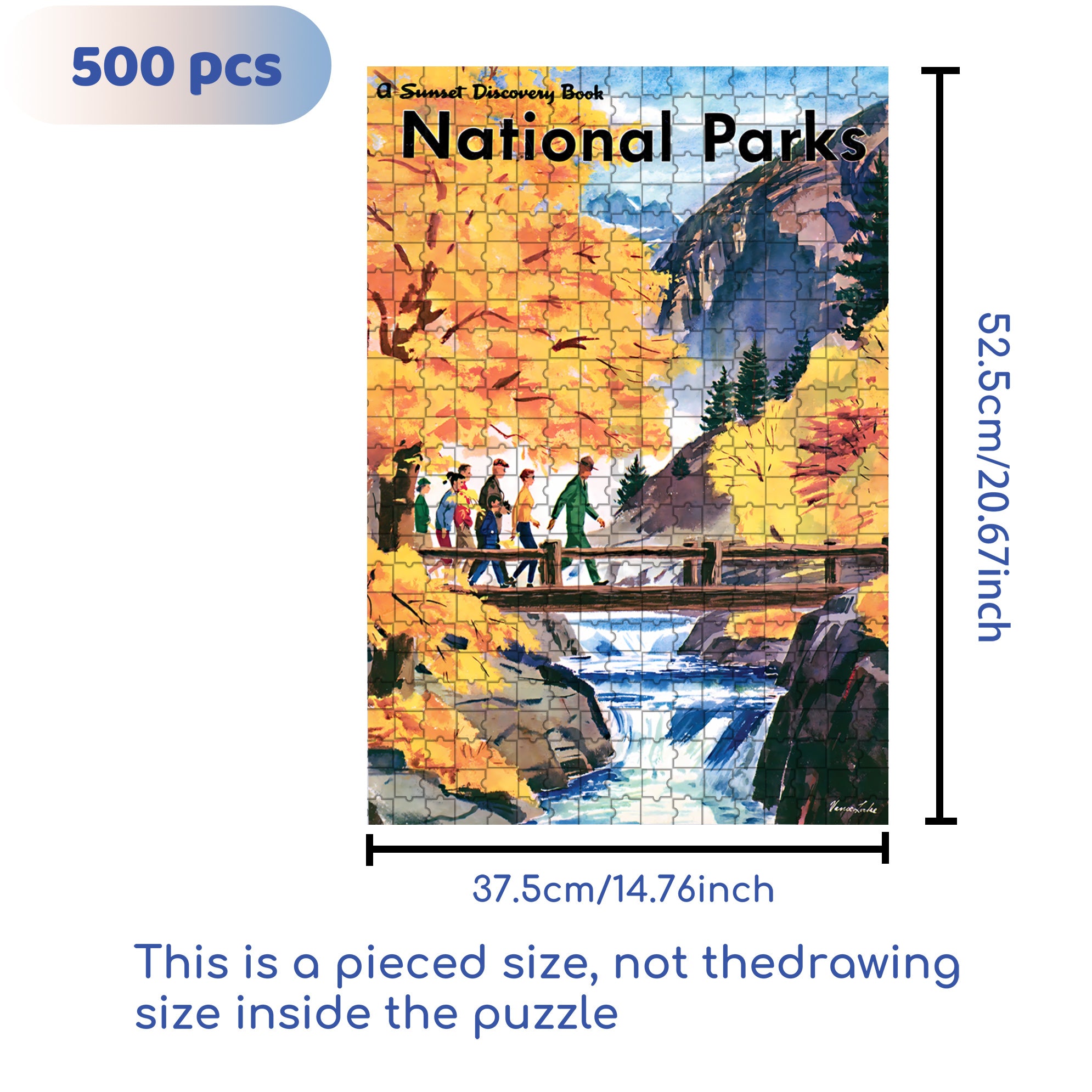 National Park 500pcs/1000pcs Jigsaw Puzzle, Scratch-Resistant, Interactive Family Game & Brain-Boosting DIY Decor, Perfect for Halloween, Christmas & New Year Gifts, Family Puzzle Game
