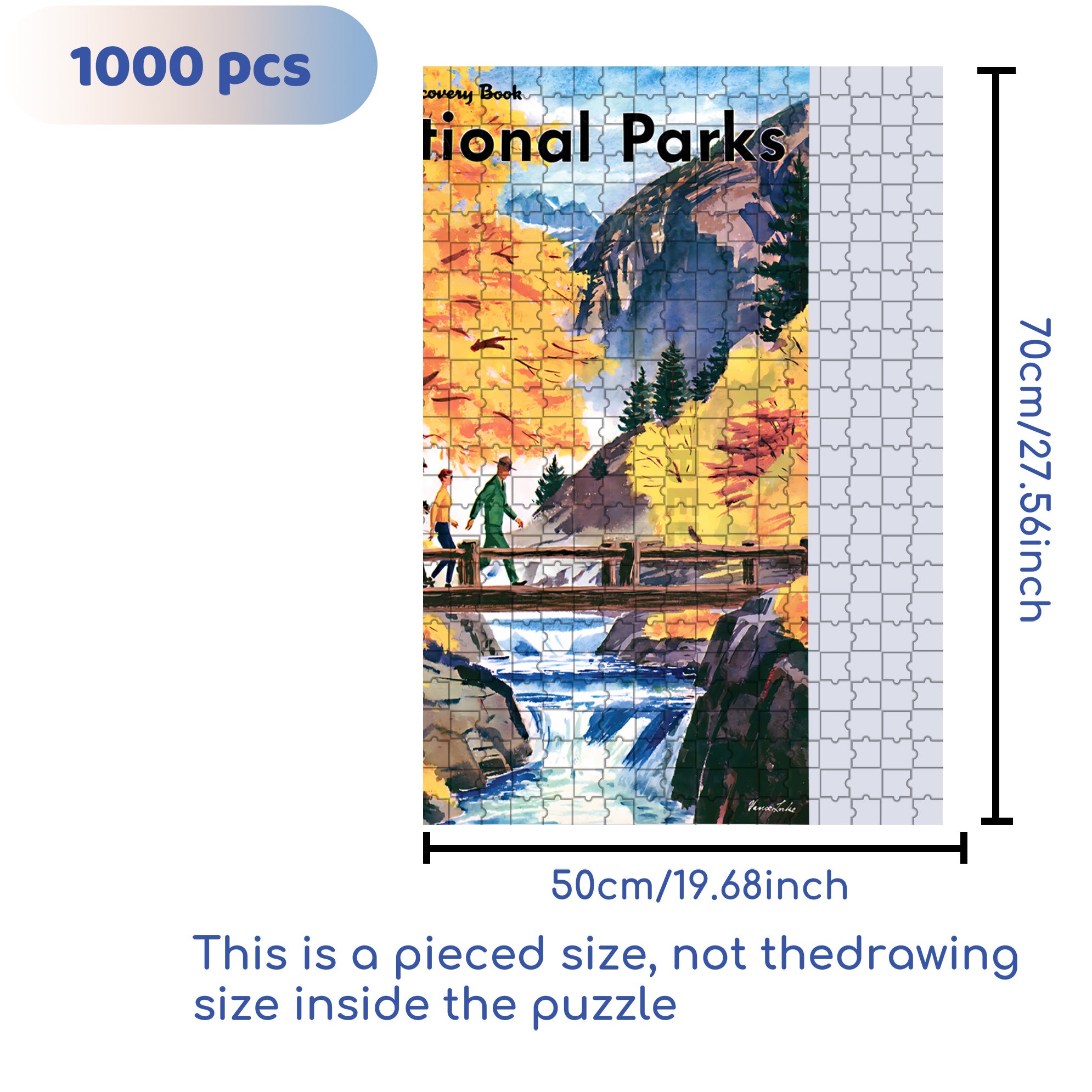 National Park 500pcs/1000pcs Jigsaw Puzzle, Scratch-Resistant, Interactive Family Game & Brain-Boosting DIY Decor, Perfect for Halloween, Christmas & New Year Gifts, Family Puzzle Game