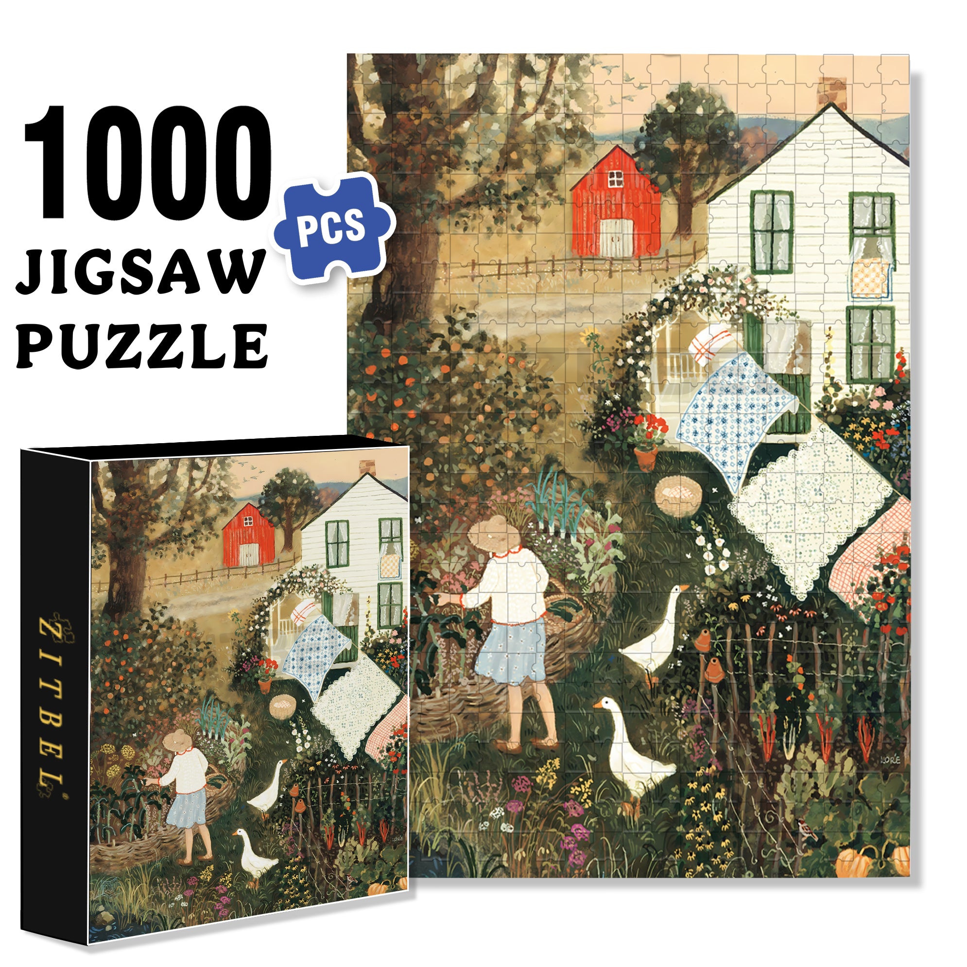 October 500pcs/1000pcs Jigsaw Puzzle, Scratch-Resistant, Interactive Family Game & Brain-Boosting DIY Decor, Perfect for Halloween, Christmas & New Year Gifts, Family Puzzle Game