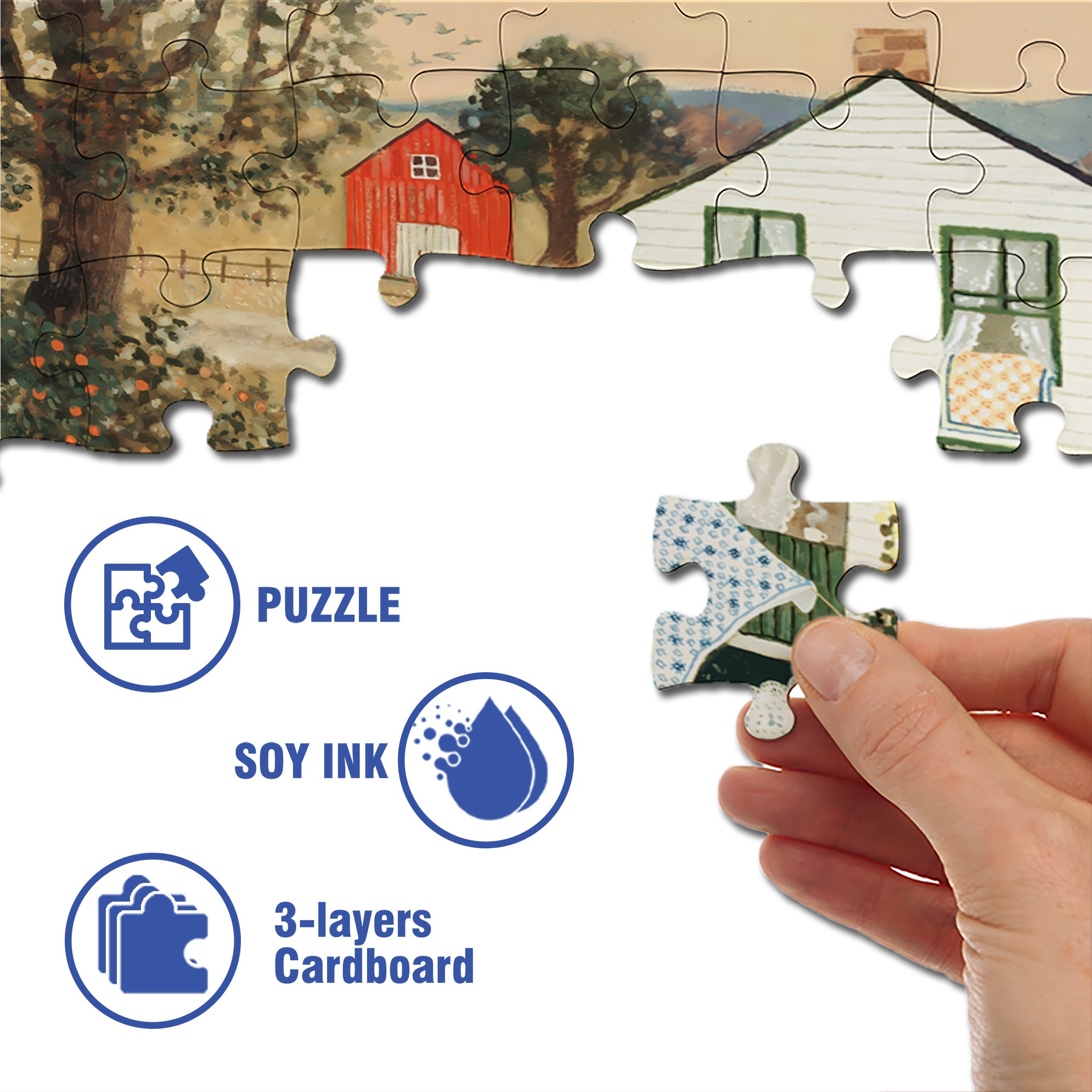 October 500pcs/1000pcs Jigsaw Puzzle, Scratch-Resistant, Interactive Family Game & Brain-Boosting DIY Decor, Perfect for Halloween, Christmas & New Year Gifts, Family Puzzle Game